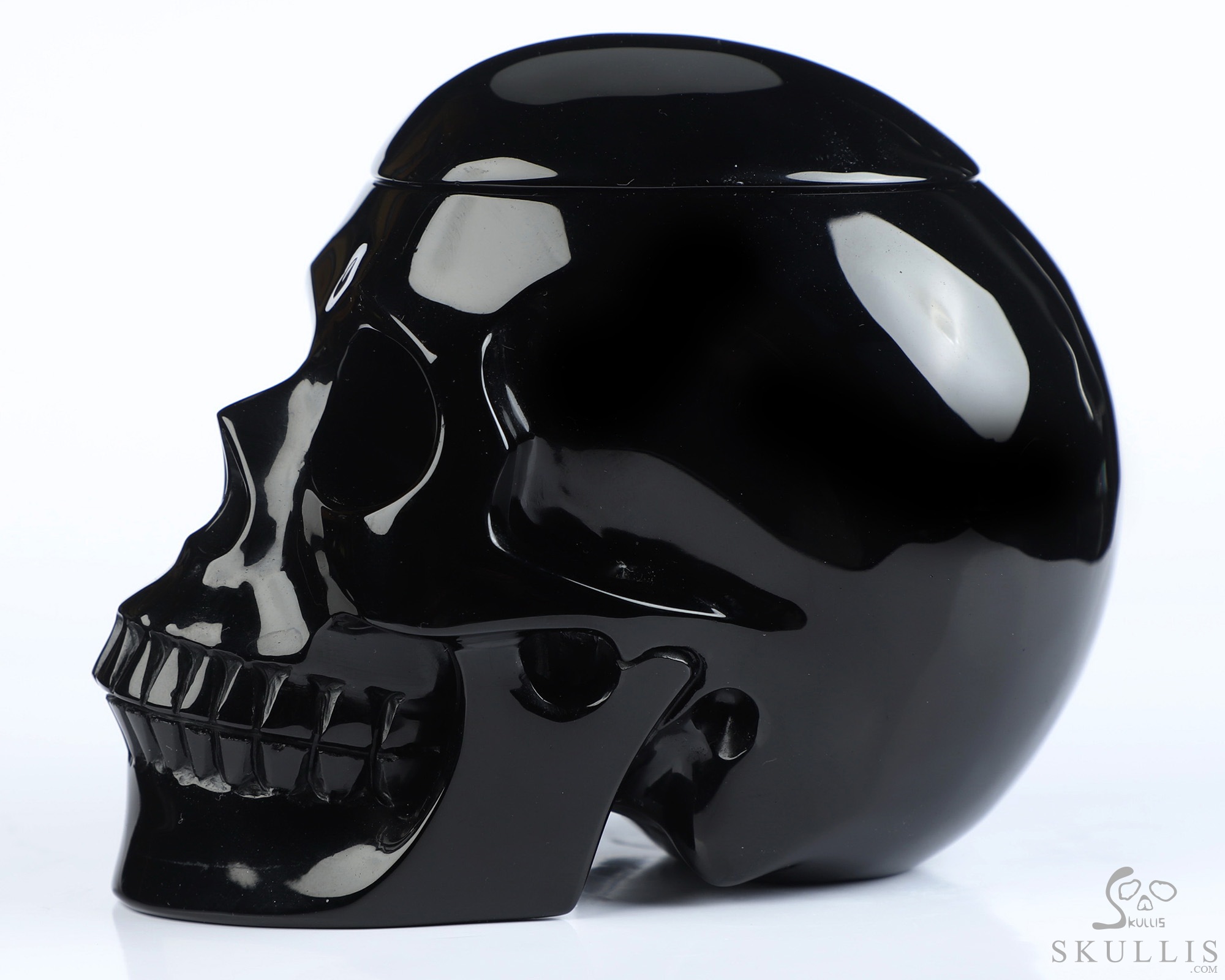 4.9" Black Obsidian Hand Carved Urn Crystal Skull, Crystal Healing, 3OZ 4.9" Black Obsidian Hand Carved Urn Crystal Skull, Crystal Healing, 3OZ