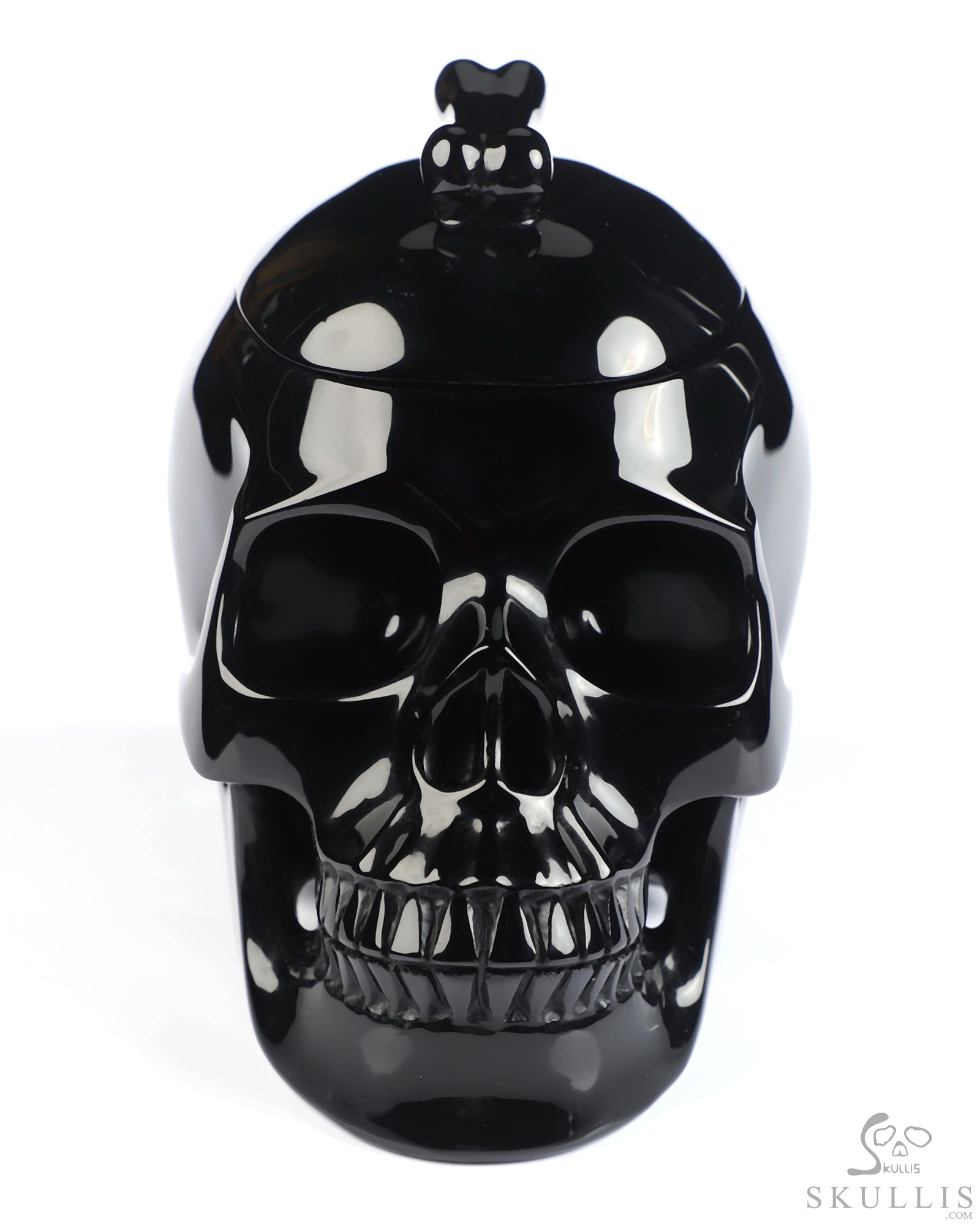 4.9" Black Obsidian Hand Carved Urn Crystal Skull, Crystal Healing, 3OZ 4.9" Black Obsidian Hand Carved Urn Crystal Skull, Crystal Healing, 3OZ