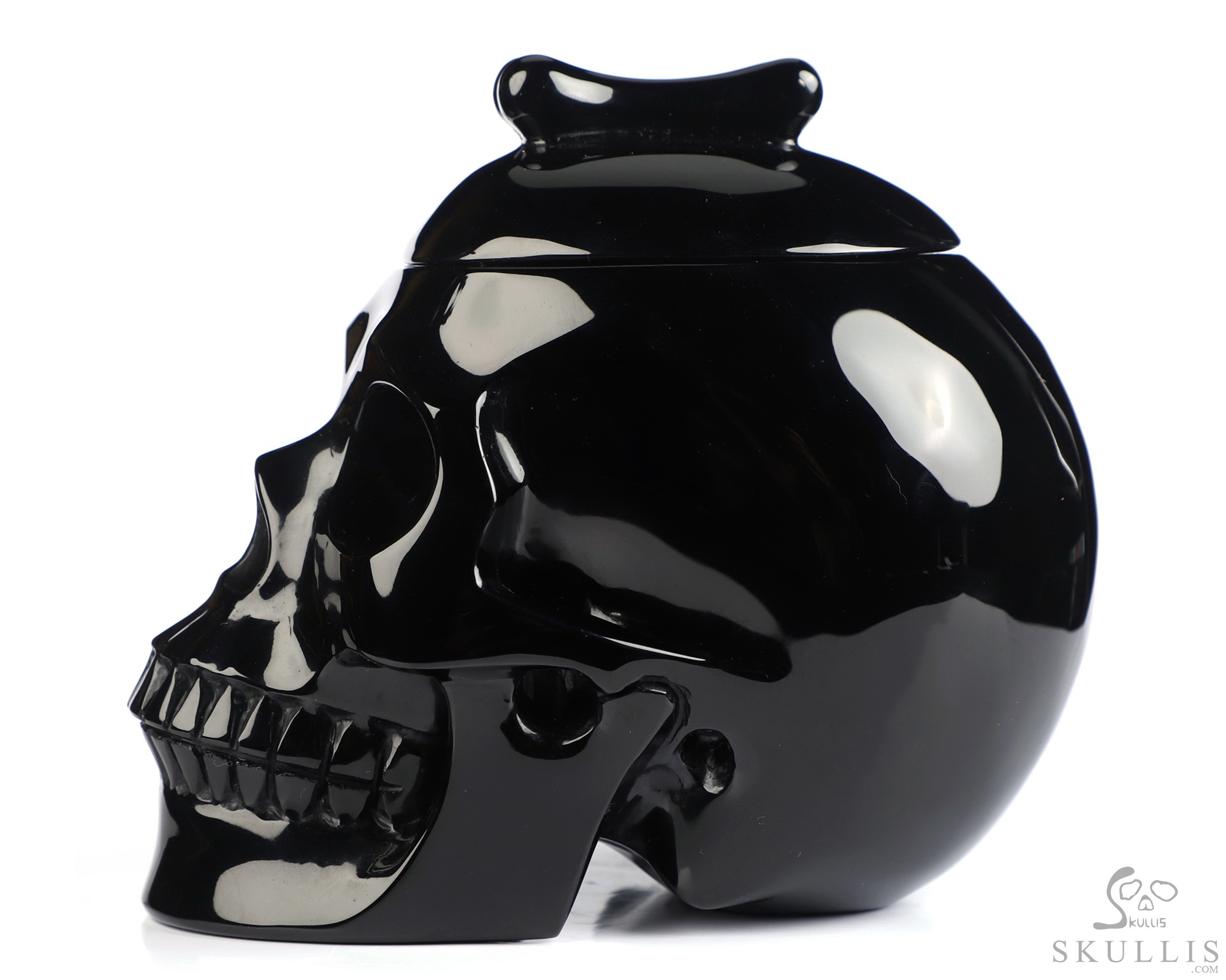 4.9" Black Obsidian Hand Carved Urn Crystal Skull, Crystal Healing, 3OZ 4.9" Black Obsidian Hand Carved Urn Crystal Skull, Crystal Healing, 3OZ