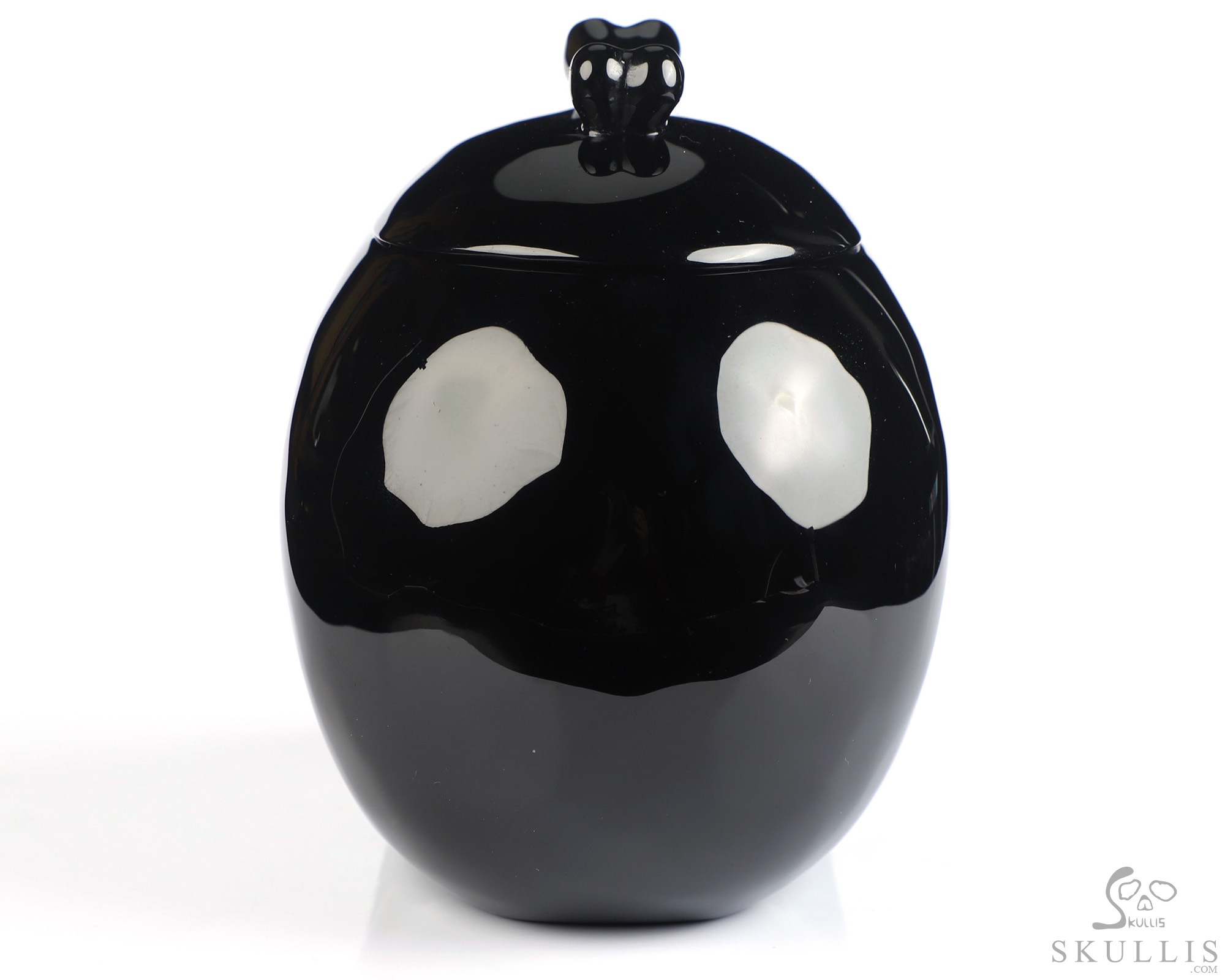 4.9" Black Obsidian Hand Carved Urn Crystal Skull, Crystal Healing, 3OZ 4.9" Black Obsidian Hand Carved Urn Crystal Skull, Crystal Healing, 3OZ