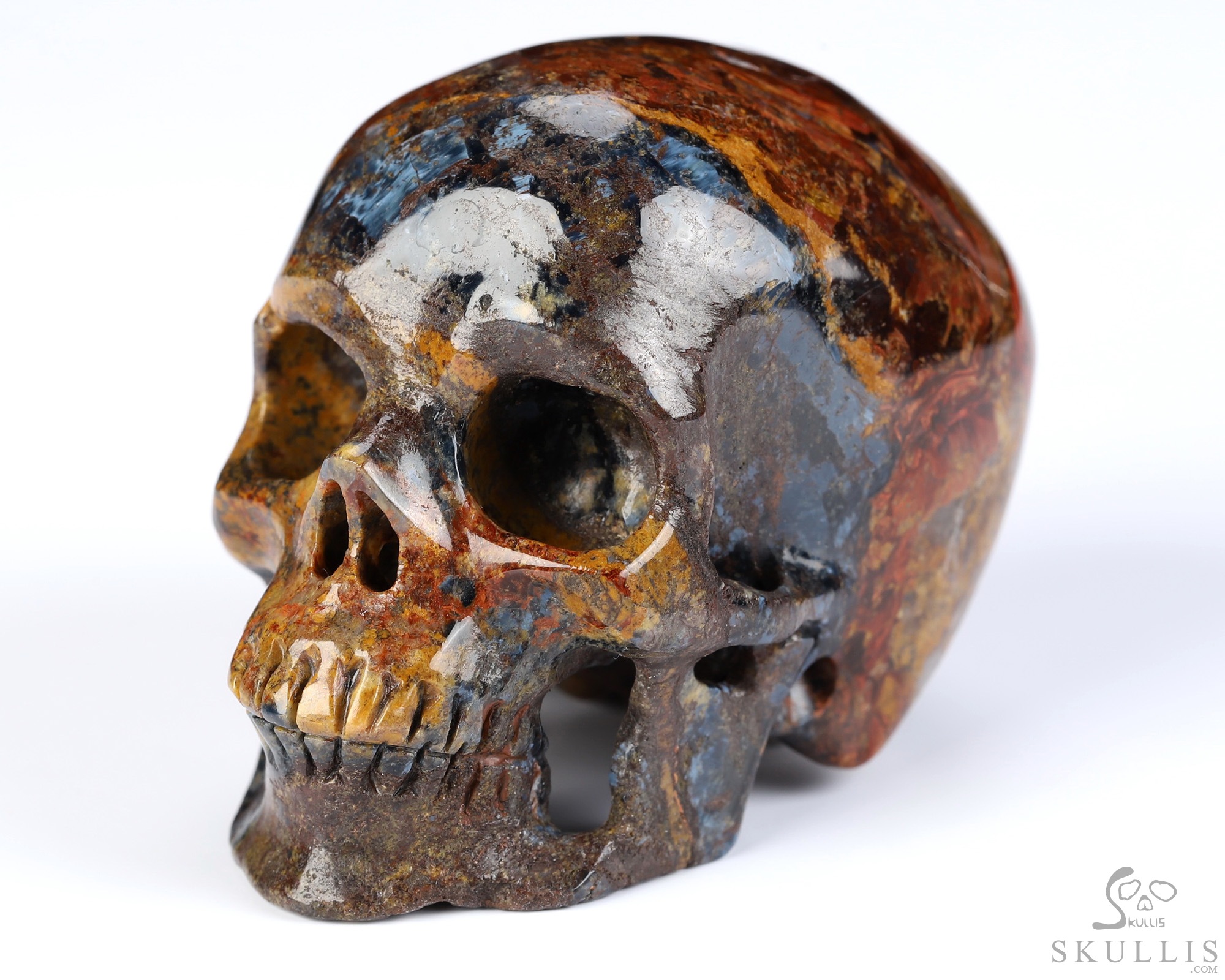 2.0" Pietersite Hand Carved Crystal Skull, Super Realistic, Crystal Healing 2.0" Pietersite Hand Carved Crystal Skull, Super Realistic, Crystal Healing