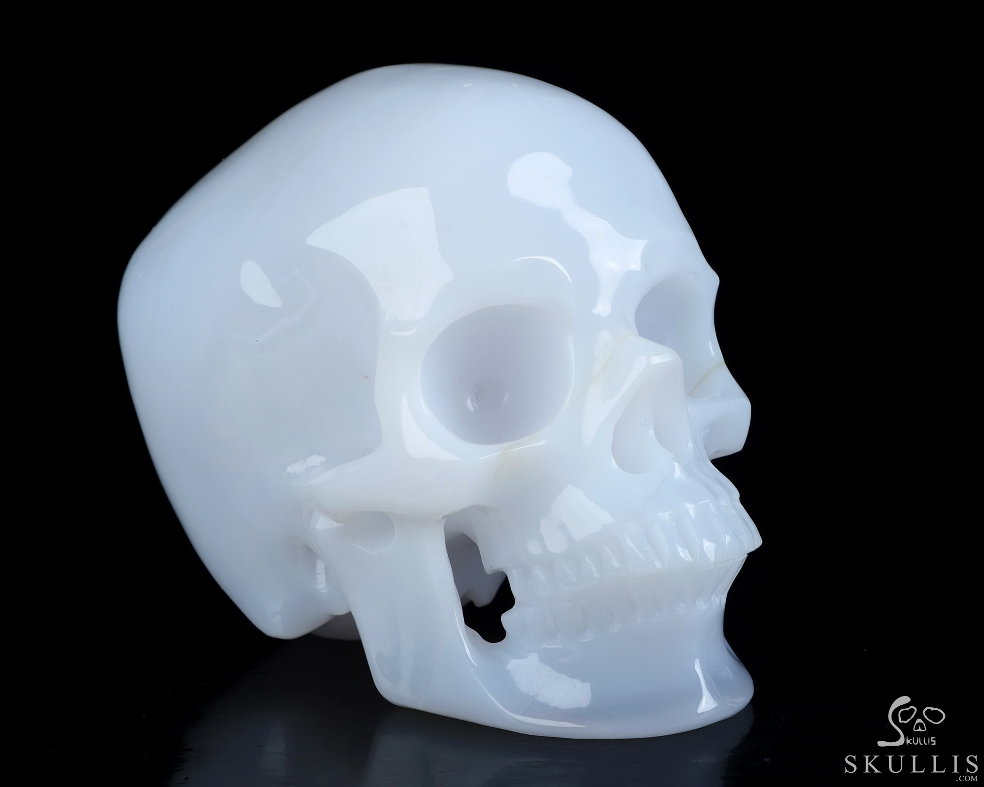 3.8" Blue Chalcedony Hand Carved Crystal Skull, Super Realistic, Crystal Healing 3.8" Blue Chalcedony Hand Carved Crystal Skull, Super Realistic, Crystal Healing