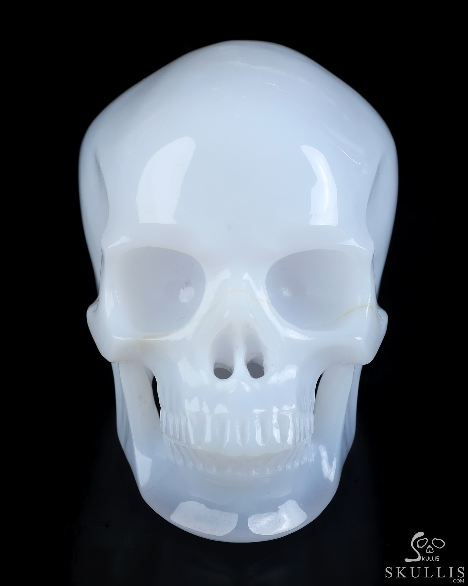 3.8" Blue Chalcedony Hand Carved Crystal Skull, Super Realistic, Crystal Healing 3.8" Blue Chalcedony Hand Carved Crystal Skull, Super Realistic, Crystal Healing