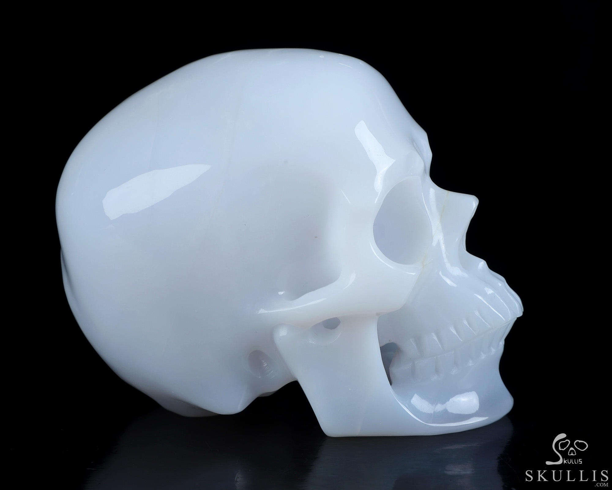 3.8" Blue Chalcedony Hand Carved Crystal Skull, Super Realistic, Crystal Healing 3.8" Blue Chalcedony Hand Carved Crystal Skull, Super Realistic, Crystal Healing