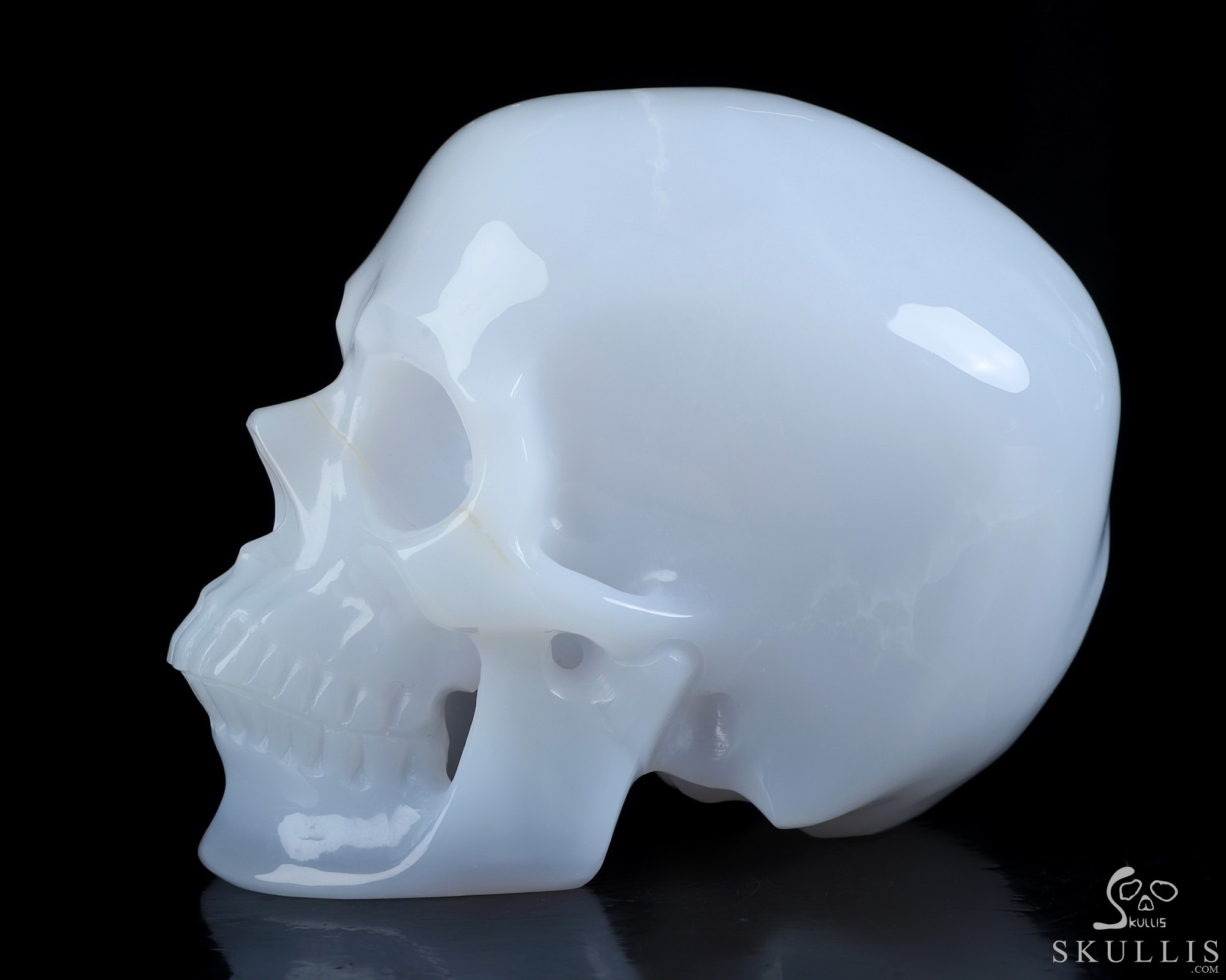 3.8" Blue Chalcedony Hand Carved Crystal Skull, Super Realistic, Crystal Healing 3.8" Blue Chalcedony Hand Carved Crystal Skull, Super Realistic, Crystal Healing
