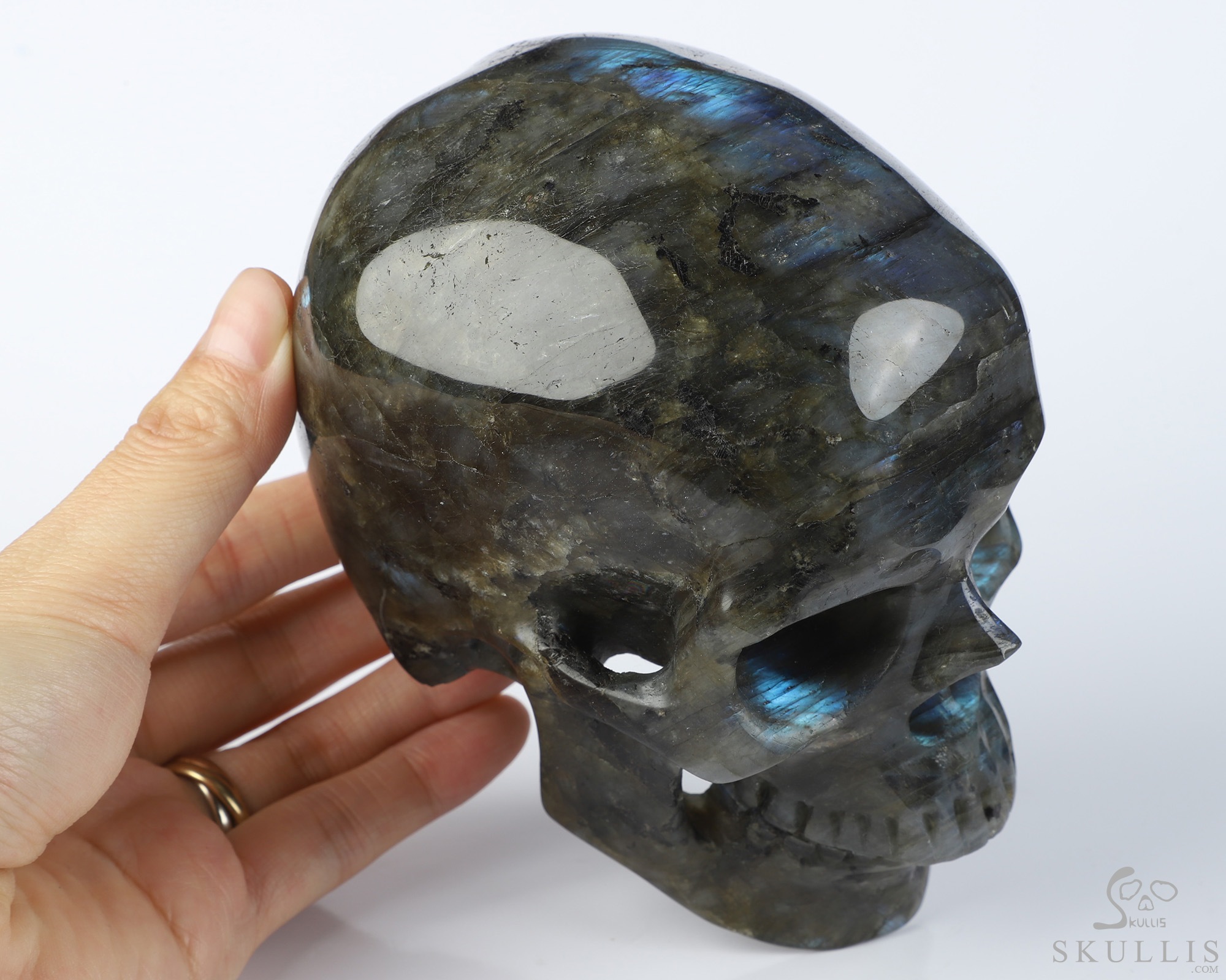 5.0" Labradorite Hand Carved Crystal Skull, Super Realistic, Crystal Healing 5.0" Labradorite Hand Carved Crystal Skull, Super Realistic, Crystal Healing