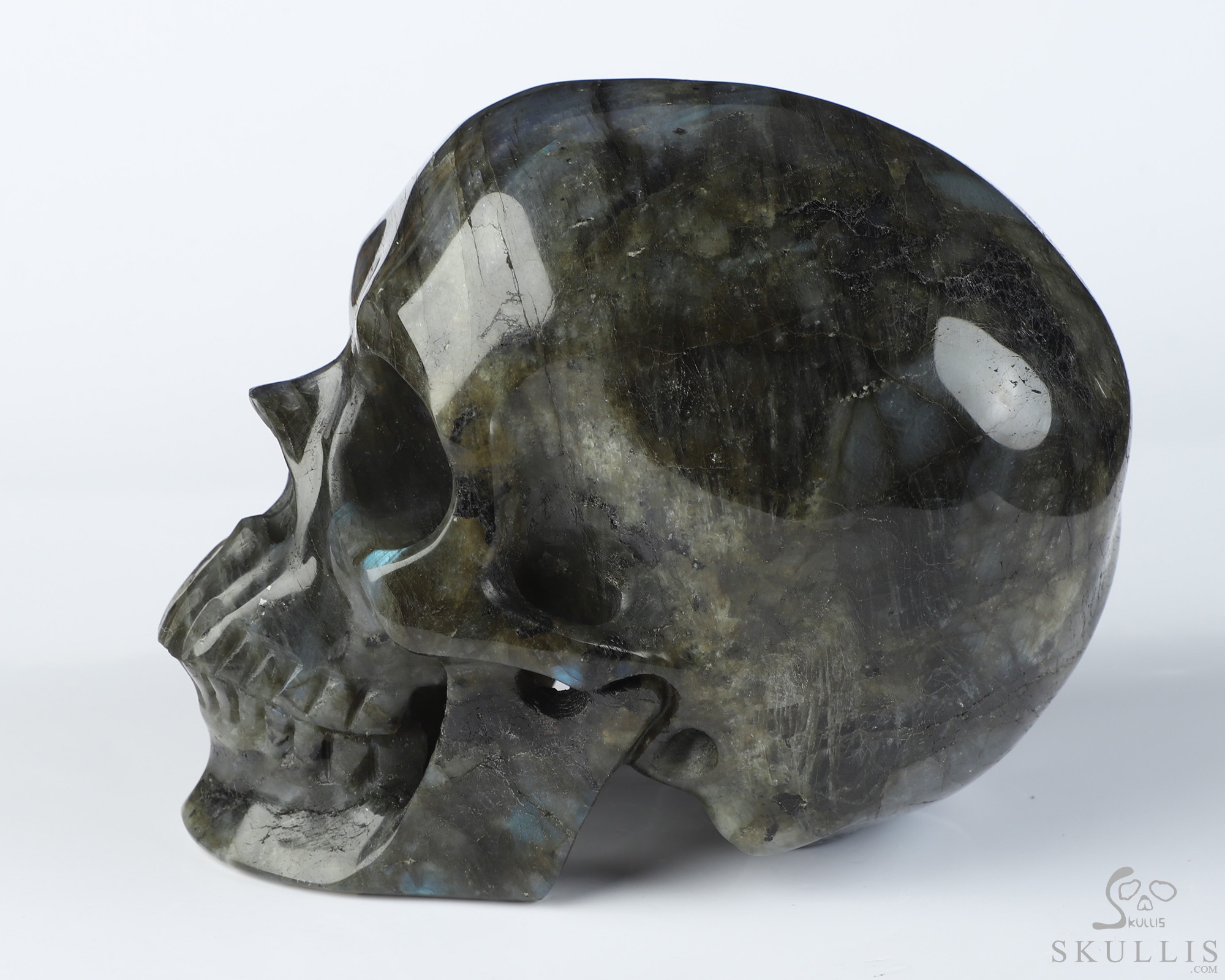 5.0" Labradorite Hand Carved Crystal Skull, Super Realistic, Crystal Healing 5.0" Labradorite Hand Carved Crystal Skull, Super Realistic, Crystal Healing