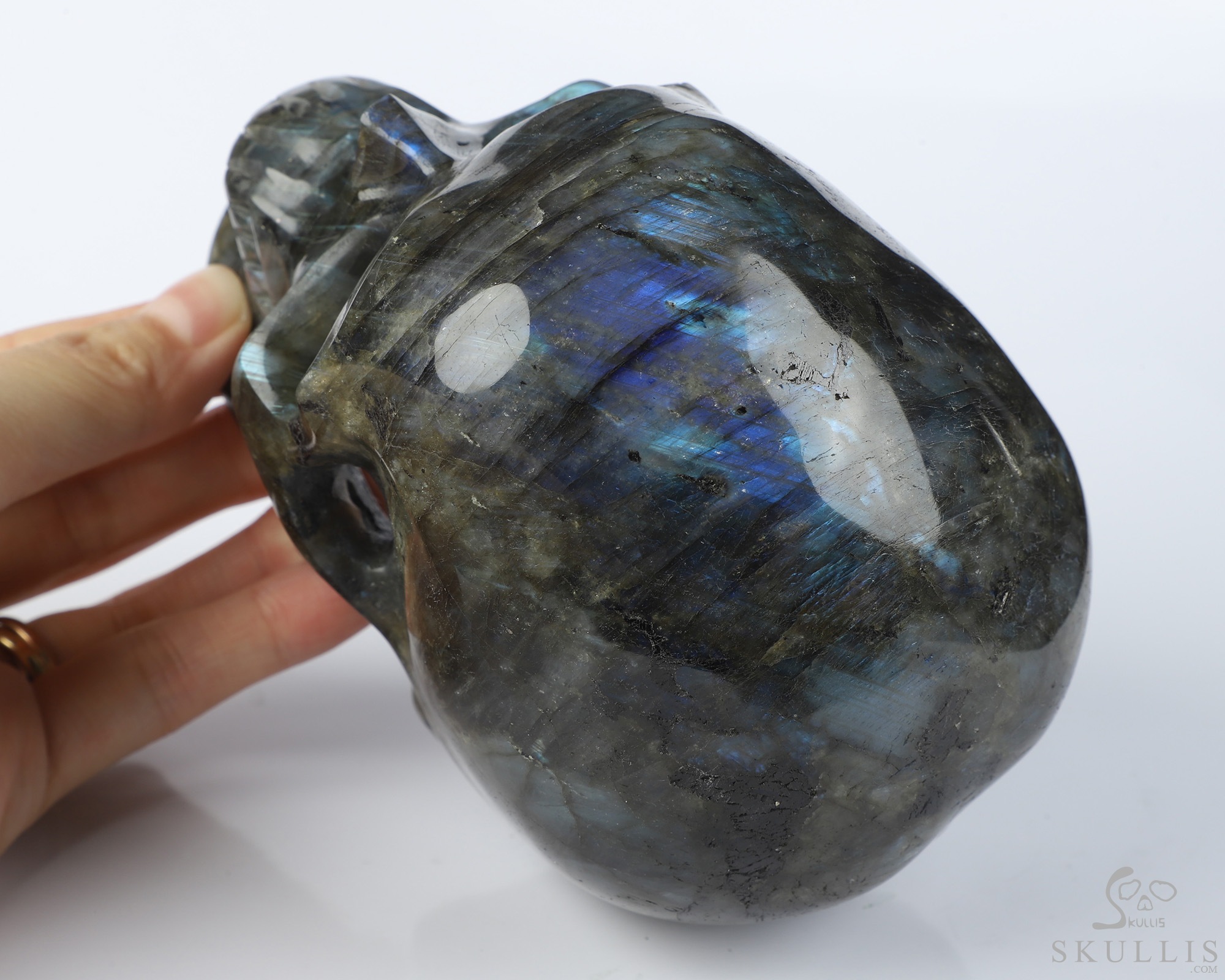 5.0" Labradorite Hand Carved Crystal Skull, Super Realistic, Crystal Healing 5.0" Labradorite Hand Carved Crystal Skull, Super Realistic, Crystal Healing