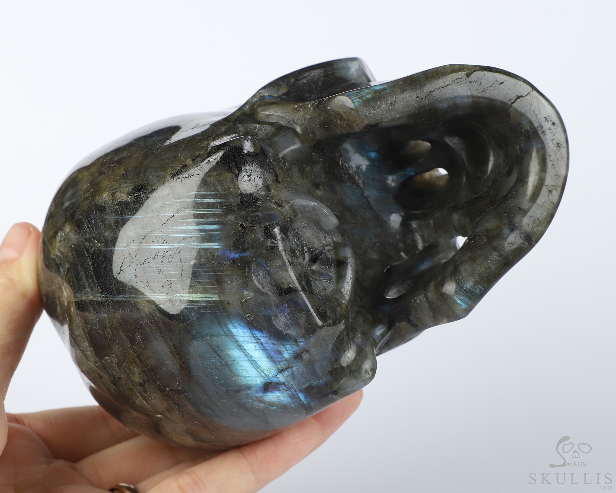5.0" Labradorite Hand Carved Crystal Skull, Super Realistic, Crystal Healing 5.0" Labradorite Hand Carved Crystal Skull, Super Realistic, Crystal Healing