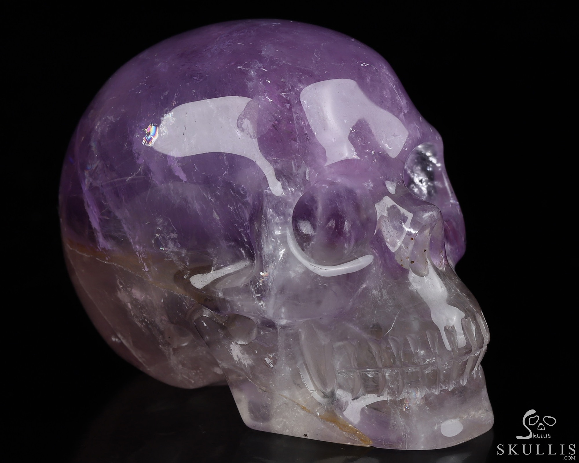 Gemstone 2.0" Amethyst Hand Carved Crystal Skull, Realistic, Crystal Healing Gemstone 2.0" Amethyst Hand Carved Crystal Skull, Realistic, Crystal Healing