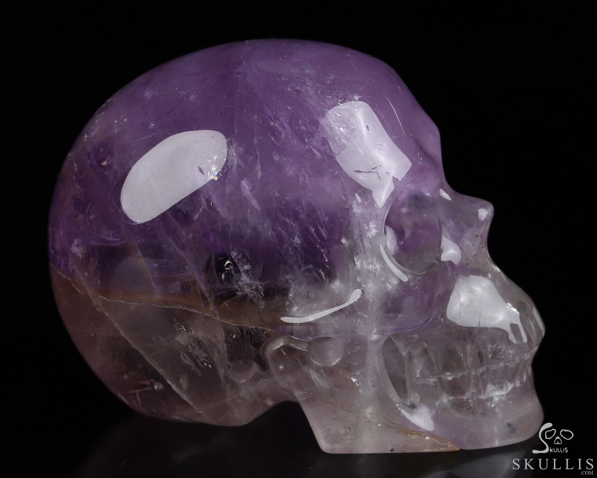 Gemstone 2.0" Amethyst Hand Carved Crystal Skull, Realistic, Crystal Healing Gemstone 2.0" Amethyst Hand Carved Crystal Skull, Realistic, Crystal Healing