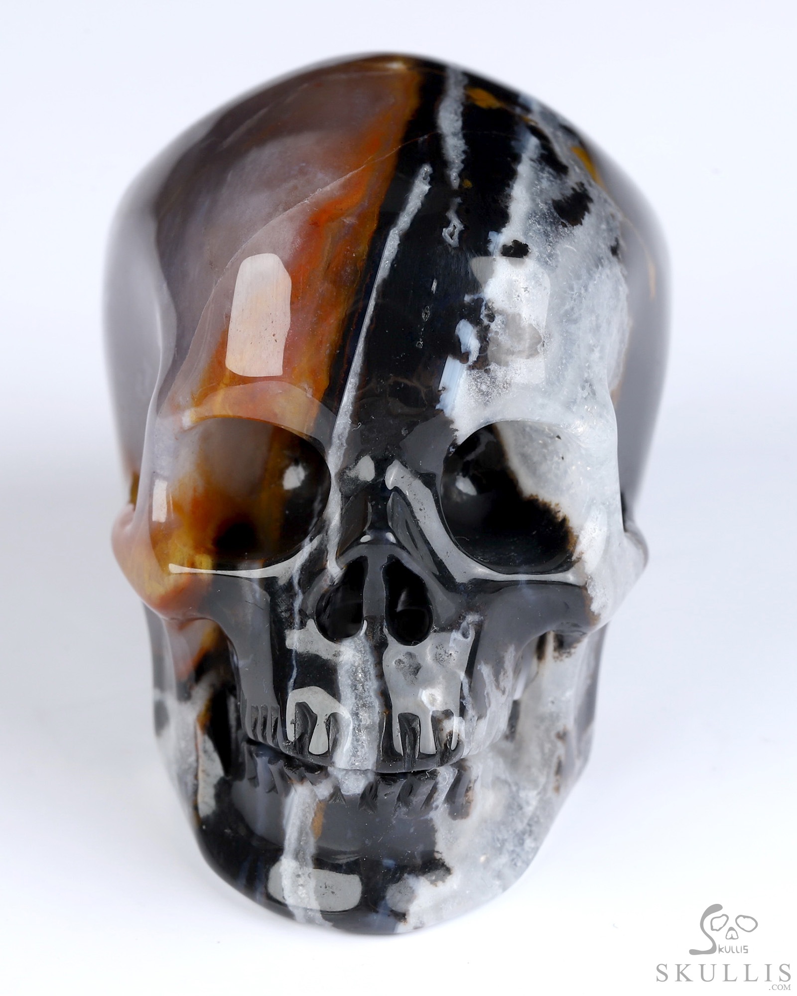 2.0" Black Zebra Agate Hand Carved Crystal Skull, Super Realistic, Crystal Healing 2.0" Black Zebra Agate Hand Carved Crystal Skull, Super Realistic, Crystal Healing