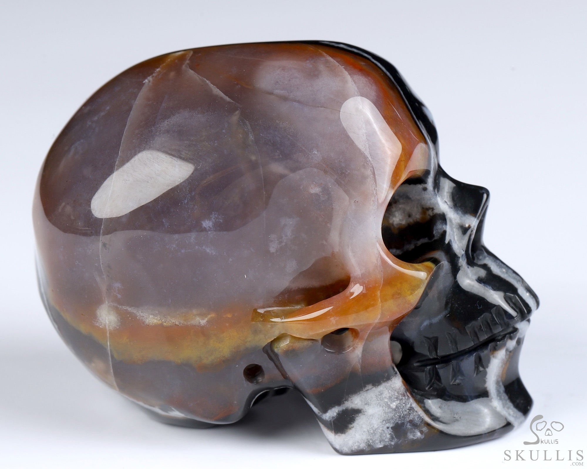 2.0" Black Zebra Agate Hand Carved Crystal Skull, Super Realistic, Crystal Healing 2.0" Black Zebra Agate Hand Carved Crystal Skull, Super Realistic, Crystal Healing