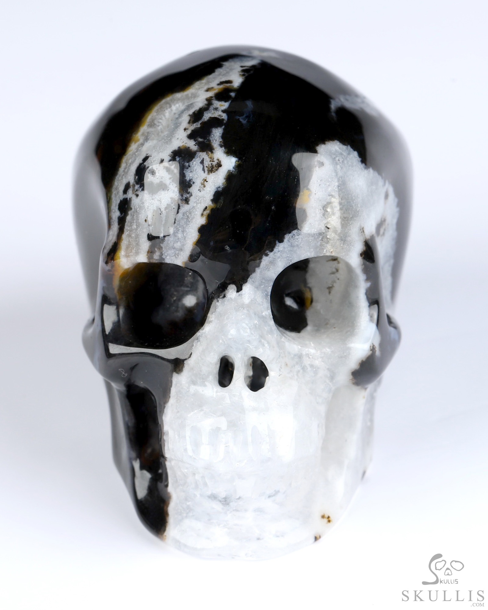 2.0" Black Zebra Agate Hand Carved Crystal Skull, Super Realistic, Crystal Healing 2.0" Black Zebra Agate Hand Carved Crystal Skull, Super Realistic, Crystal Healing
