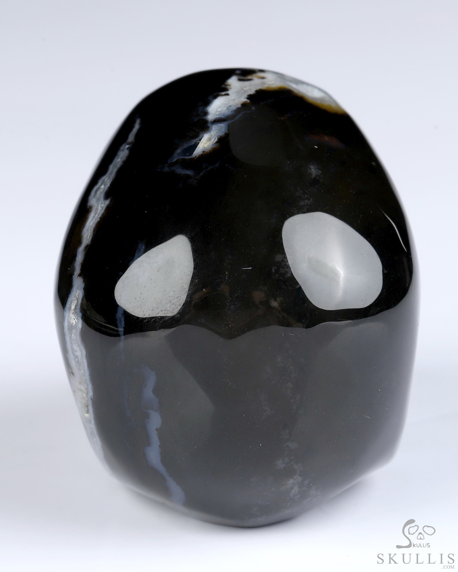 2.0" Black Zebra Agate Hand Carved Crystal Skull, Super Realistic, Crystal Healing 2.0" Black Zebra Agate Hand Carved Crystal Skull, Super Realistic, Crystal Healing