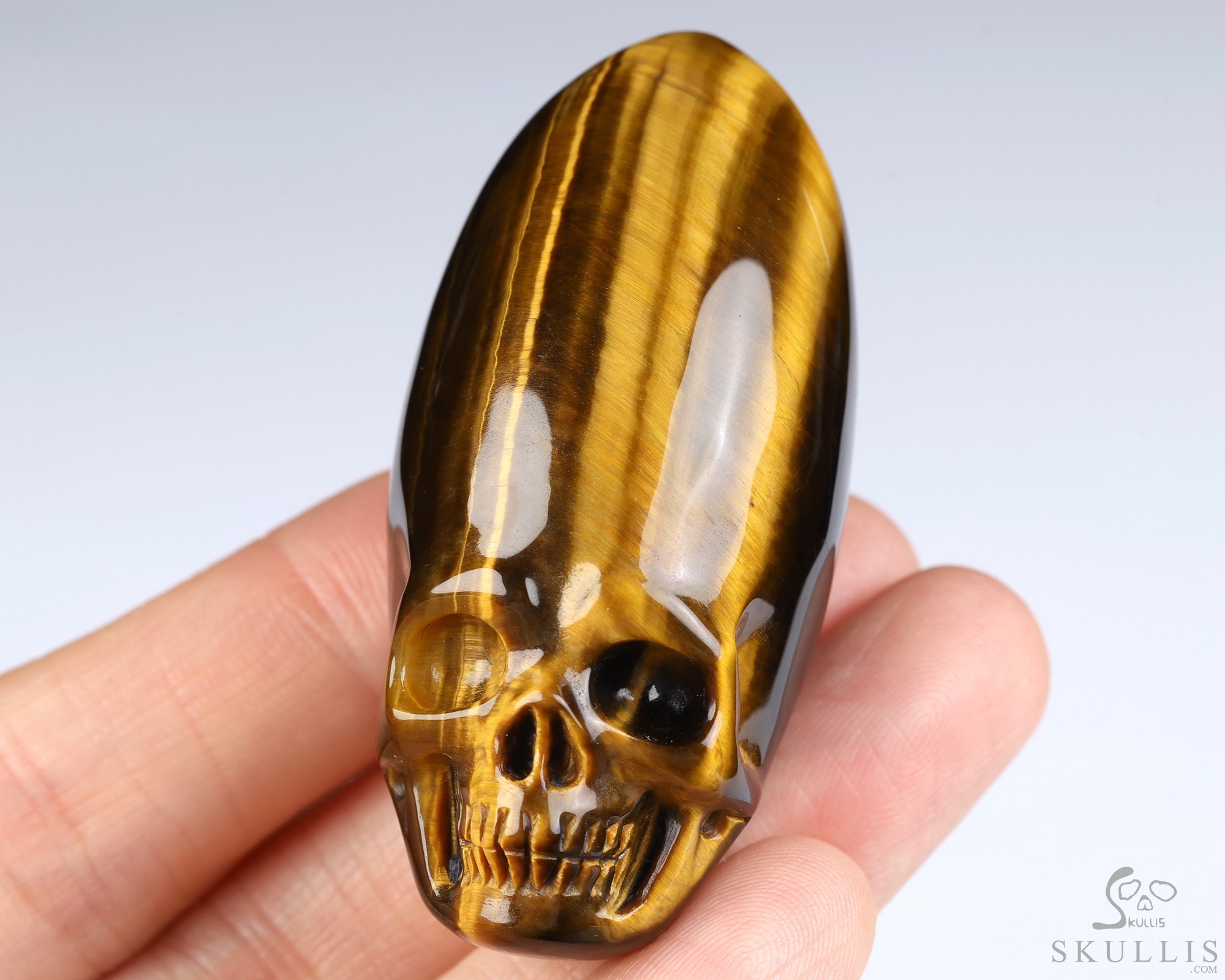 2.2" Gold Tiger's Eye Hand Carved Crystal Skull Fine Art Sculpture, Crystal Healing 2.2" Gold Tiger's Eye Hand Carved Crystal Skull Fine Art Sculpture, Crystal Healing
