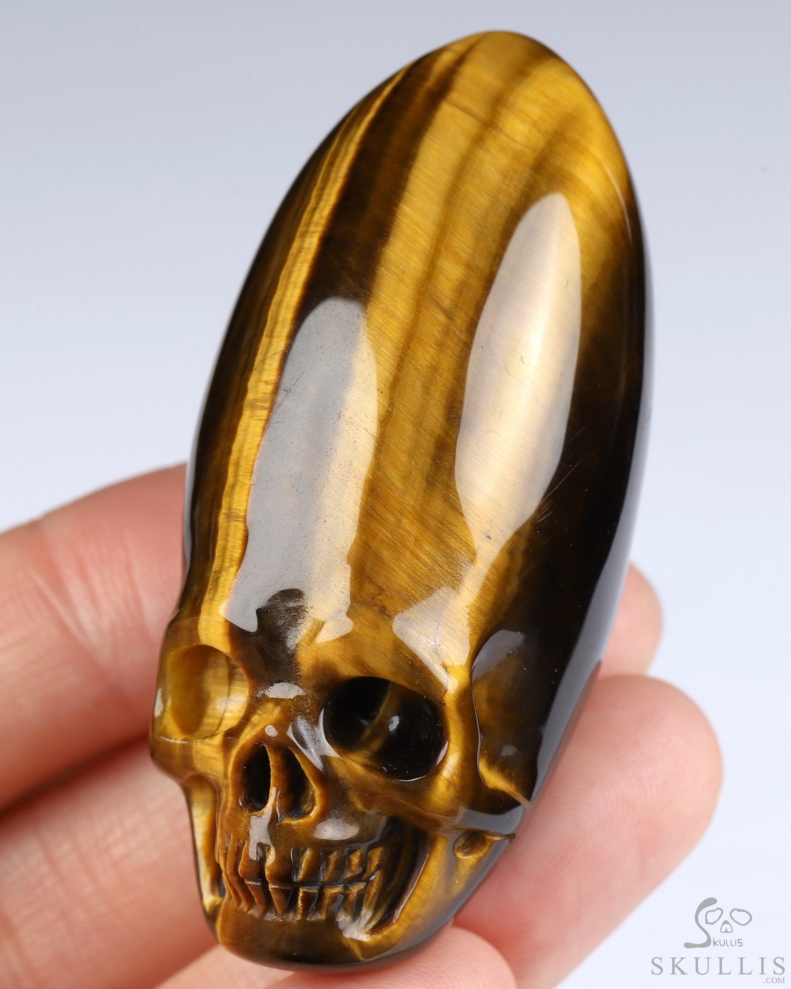 2.2" Gold Tiger's Eye Hand Carved Crystal Skull Fine Art Sculpture, Crystal Healing 2.2" Gold Tiger's Eye Hand Carved Crystal Skull Fine Art Sculpture, Crystal Healing