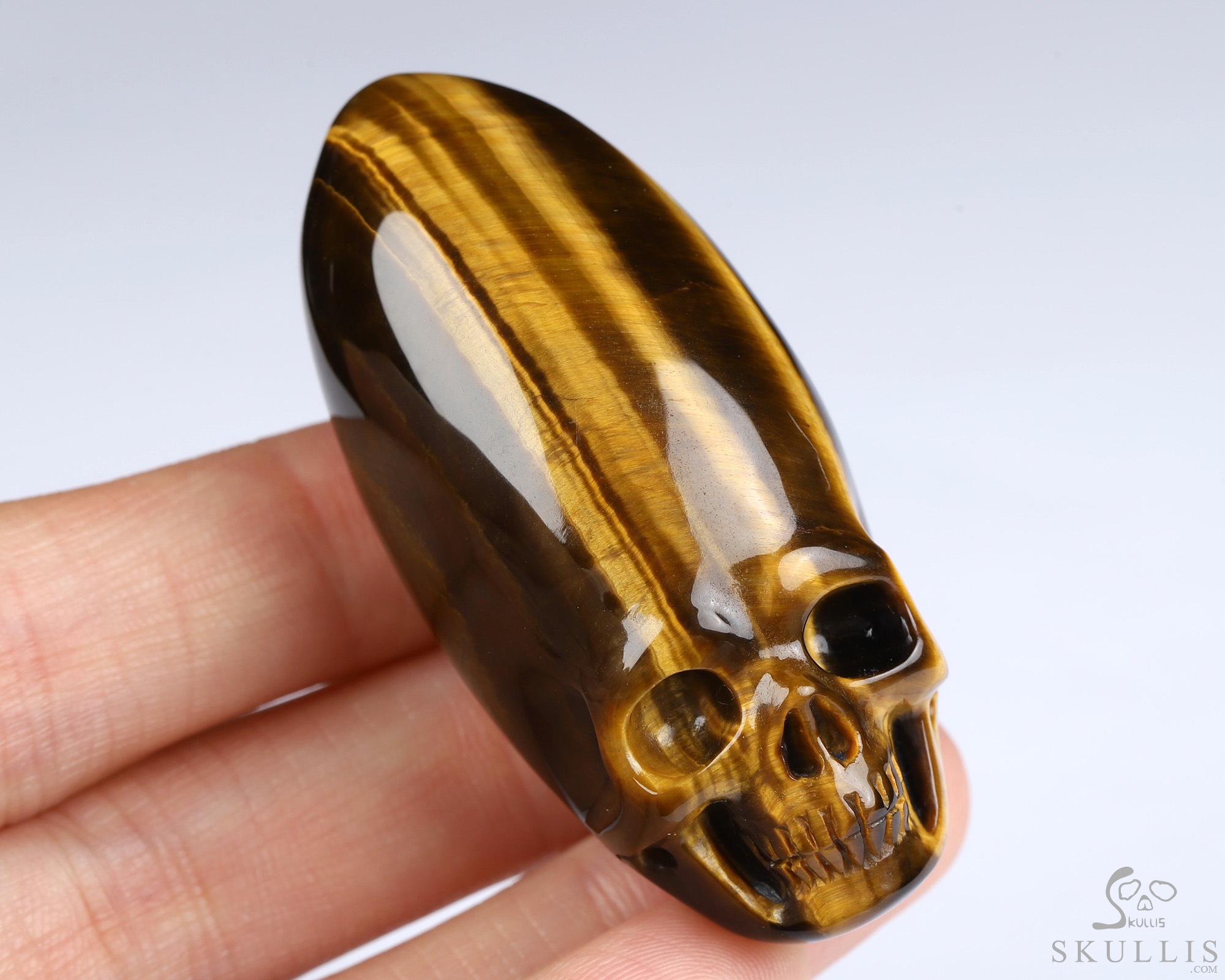 2.2" Gold Tiger's Eye Hand Carved Crystal Skull Fine Art Sculpture, Crystal Healing 2.2" Gold Tiger's Eye Hand Carved Crystal Skull Fine Art Sculpture, Crystal Healing