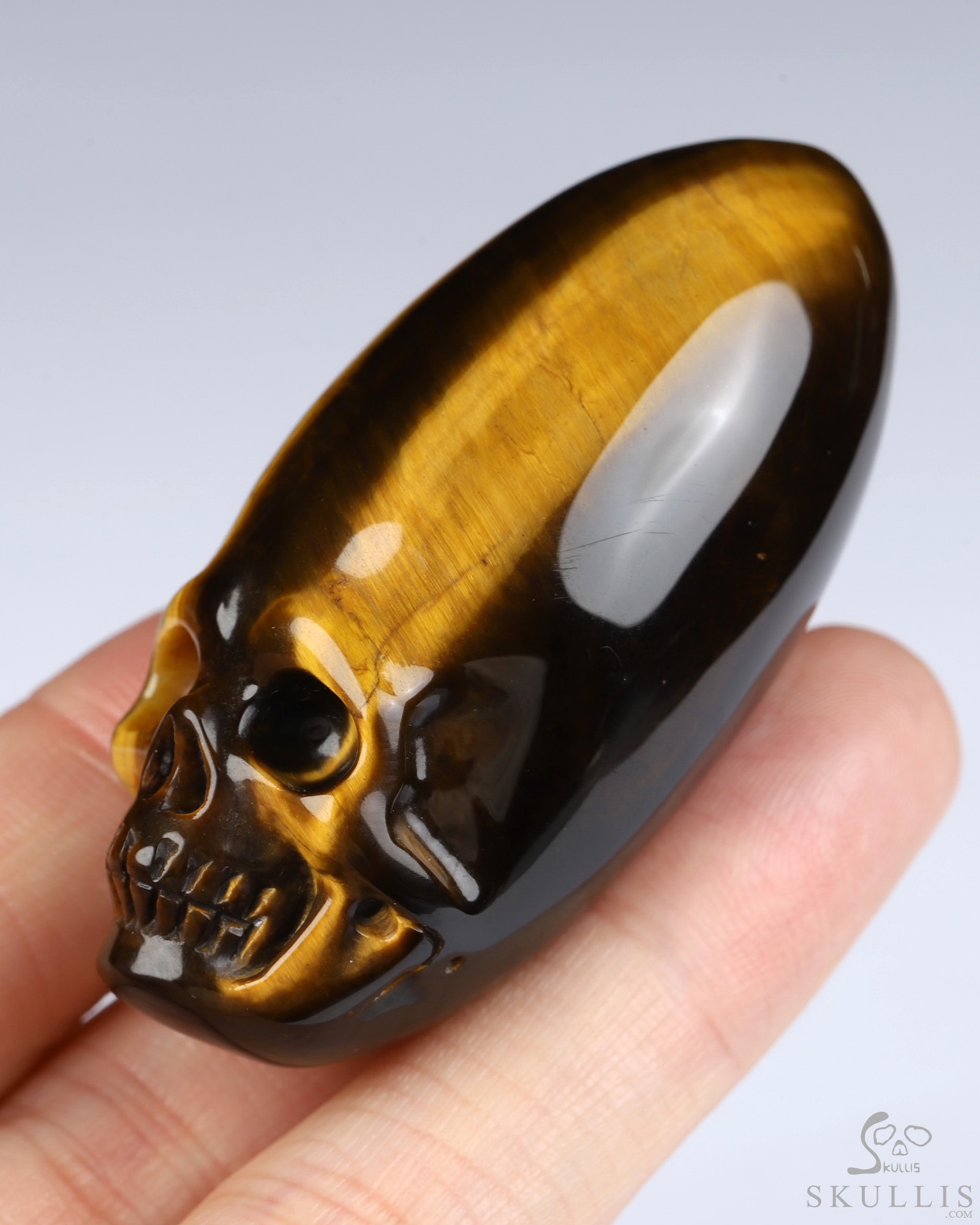 2.2" Gold Tiger's Eye Hand Carved Crystal Skull Fine Art Sculpture, Crystal Healing 2.2" Gold Tiger's Eye Hand Carved Crystal Skull Fine Art Sculpture, Crystal Healing