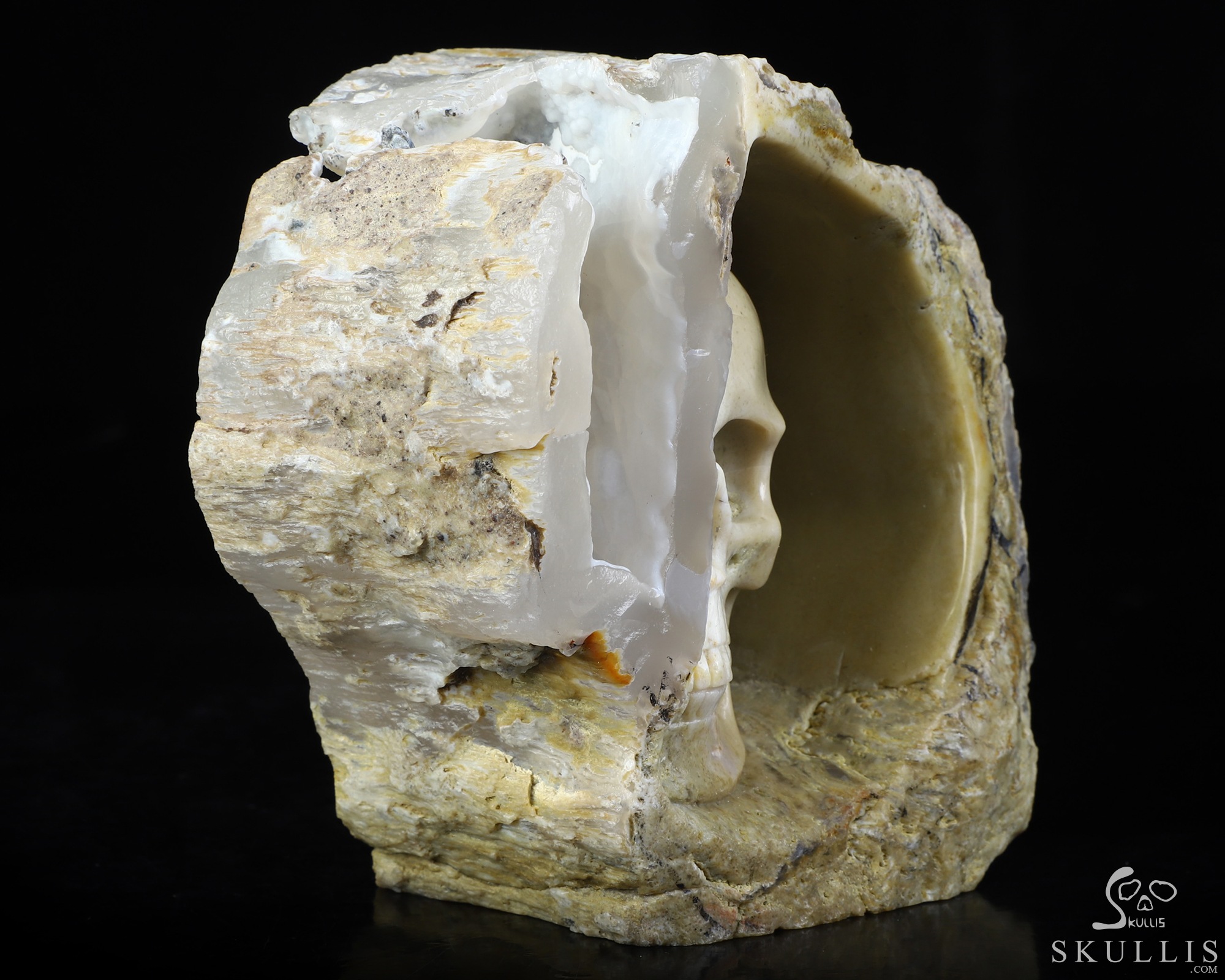 4.3" Agate Hand Carved Crystal Skull Fine Art Sculpture, Crystal Healing 4.3" Agate Hand Carved Crystal Skull Fine Art Sculpture, Crystal Healing