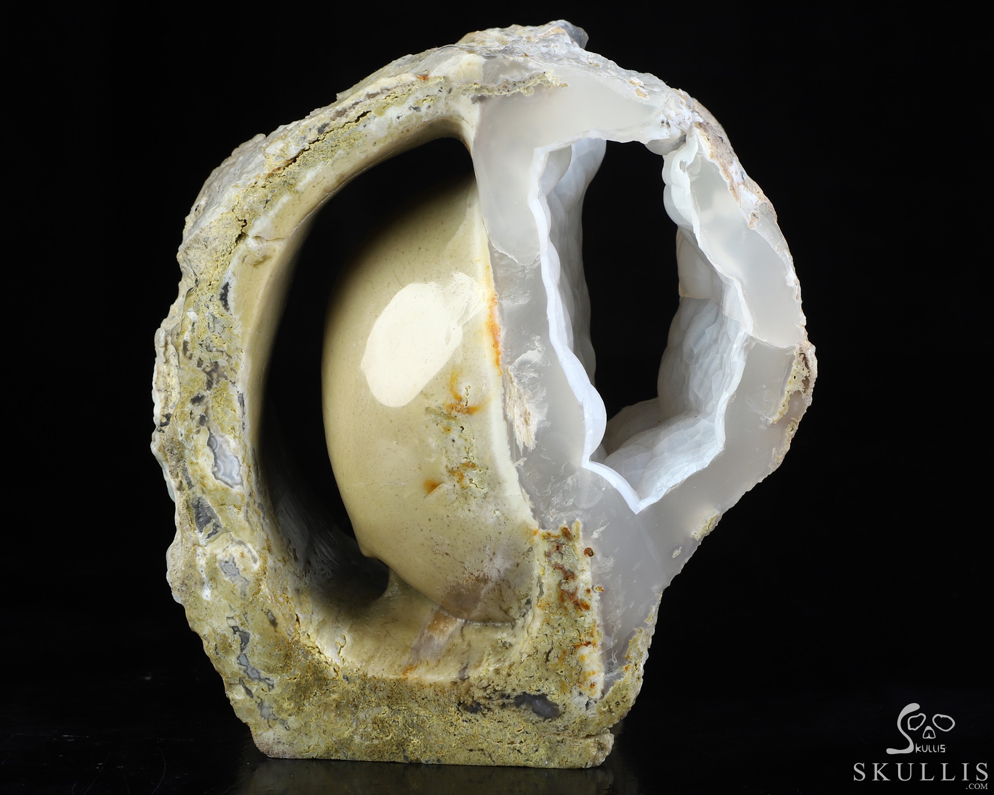 4.3" Agate Hand Carved Crystal Skull Fine Art Sculpture, Crystal Healing 4.3" Agate Hand Carved Crystal Skull Fine Art Sculpture, Crystal Healing