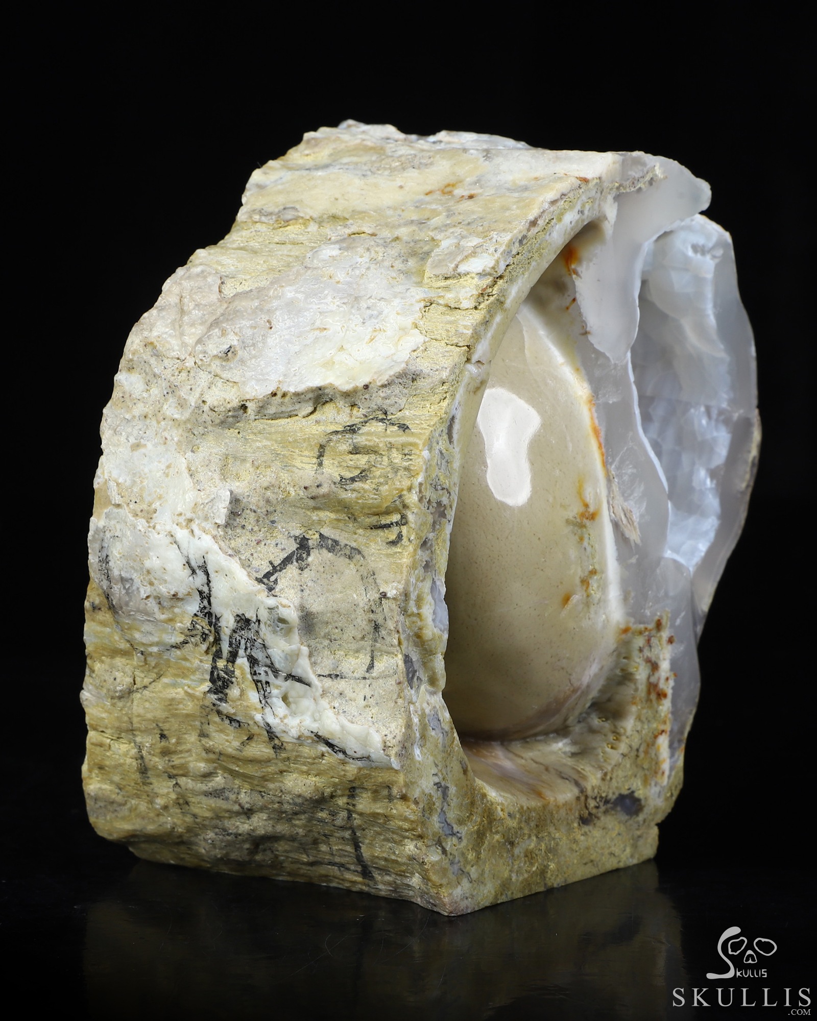 4.3" Agate Hand Carved Crystal Skull Fine Art Sculpture, Crystal Healing 4.3" Agate Hand Carved Crystal Skull Fine Art Sculpture, Crystal Healing