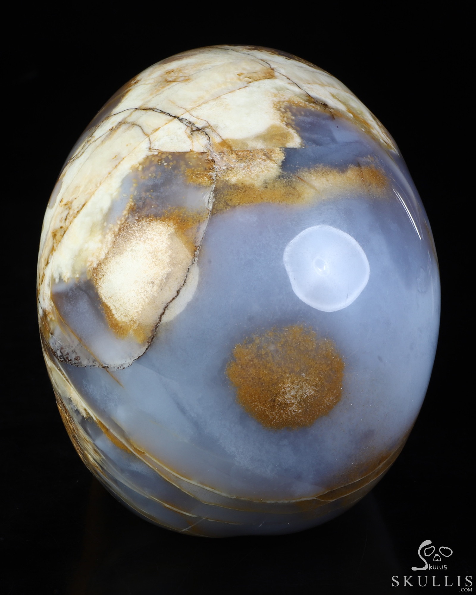 4.9" Blue Chalcedony Hand Carved Crystal Skull, Realistic, Crystal Healing 4.9" Blue Chalcedony Hand Carved Crystal Skull, Realistic, Crystal Healing