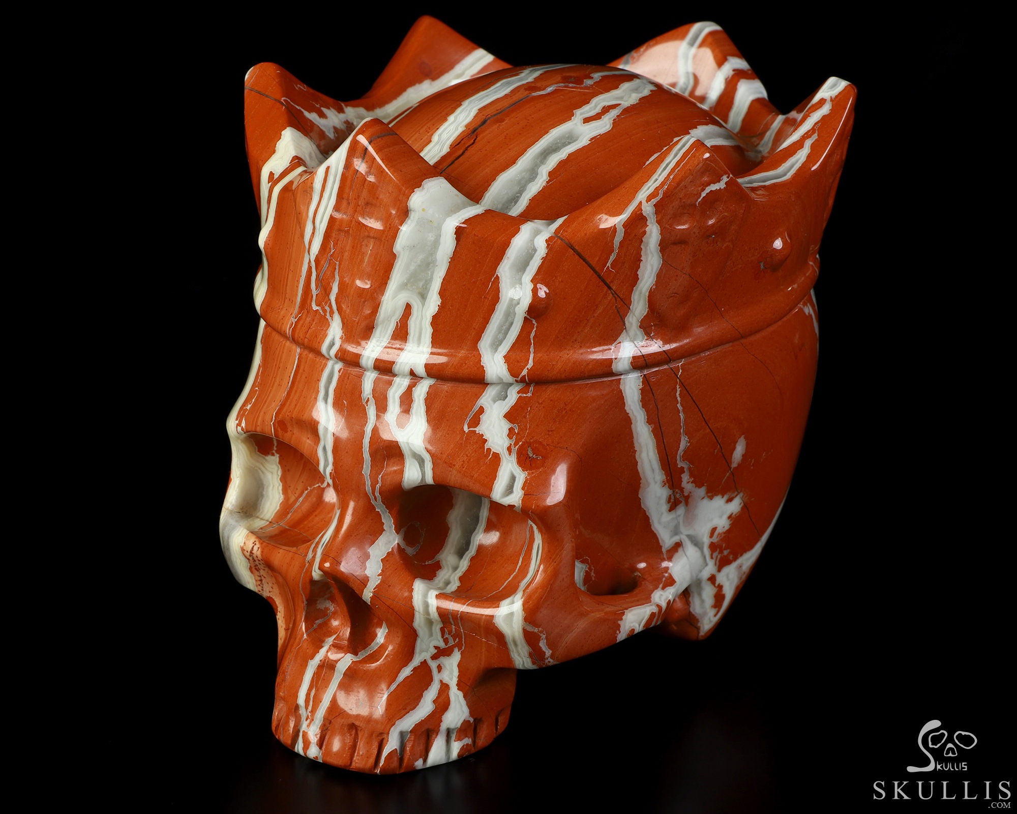 5.2" Red Jasper Hand Carved The Queen Crystal Skull Sculpture, Crystal Healing 5.2" Red Jasper Hand Carved The Queen Crystal Skull Sculpture, Crystal Healing