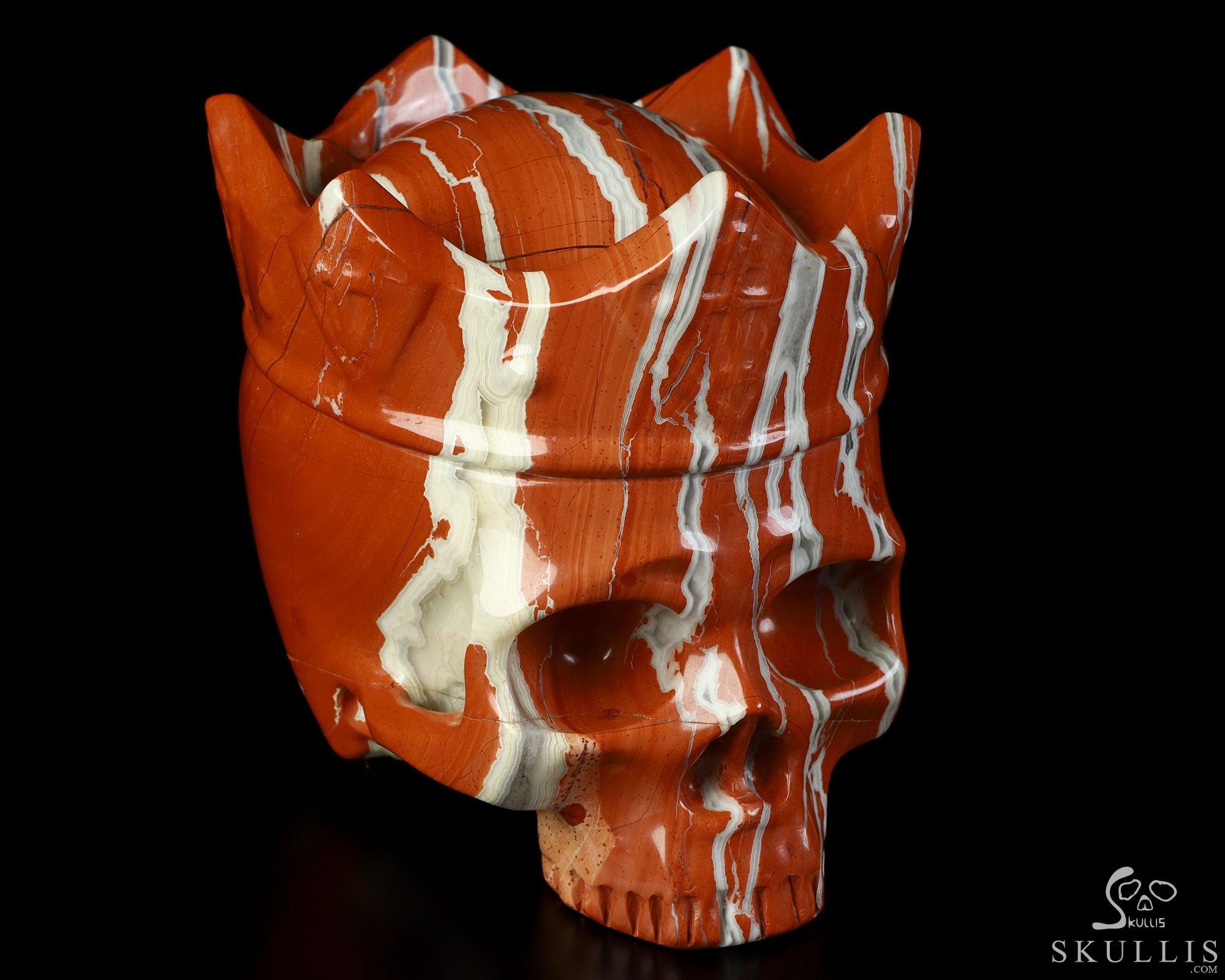 5.2" Red Jasper Hand Carved The Queen Crystal Skull Sculpture, Crystal Healing 5.2" Red Jasper Hand Carved The Queen Crystal Skull Sculpture, Crystal Healing