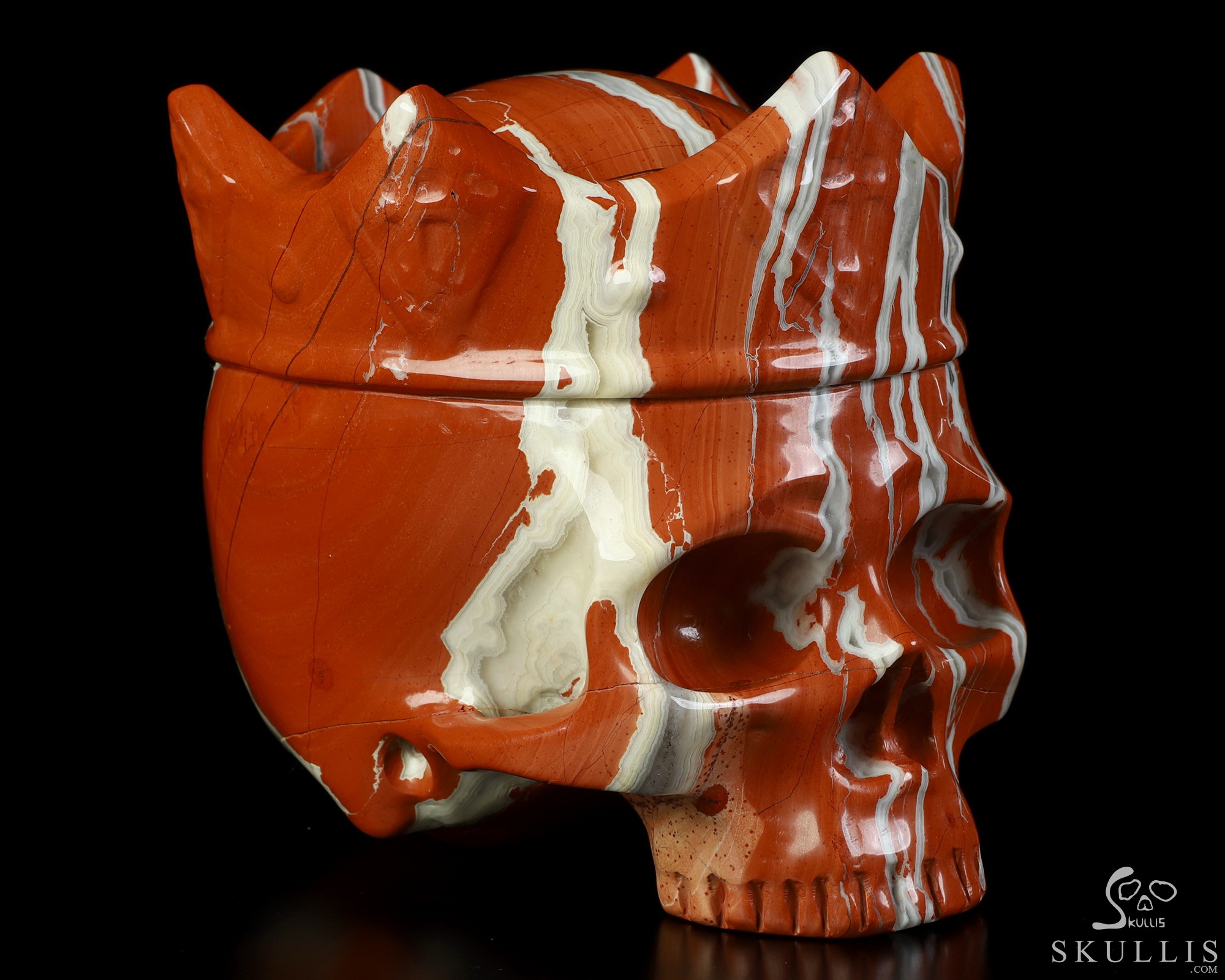 5.2" Red Jasper Hand Carved The Queen Crystal Skull Sculpture, Crystal Healing 5.2" Red Jasper Hand Carved The Queen Crystal Skull Sculpture, Crystal Healing
