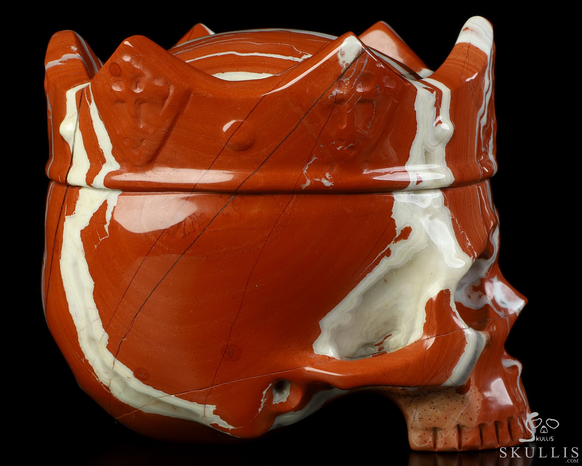 5.2" Red Jasper Hand Carved The Queen Crystal Skull Sculpture, Crystal Healing 5.2" Red Jasper Hand Carved The Queen Crystal Skull Sculpture, Crystal Healing