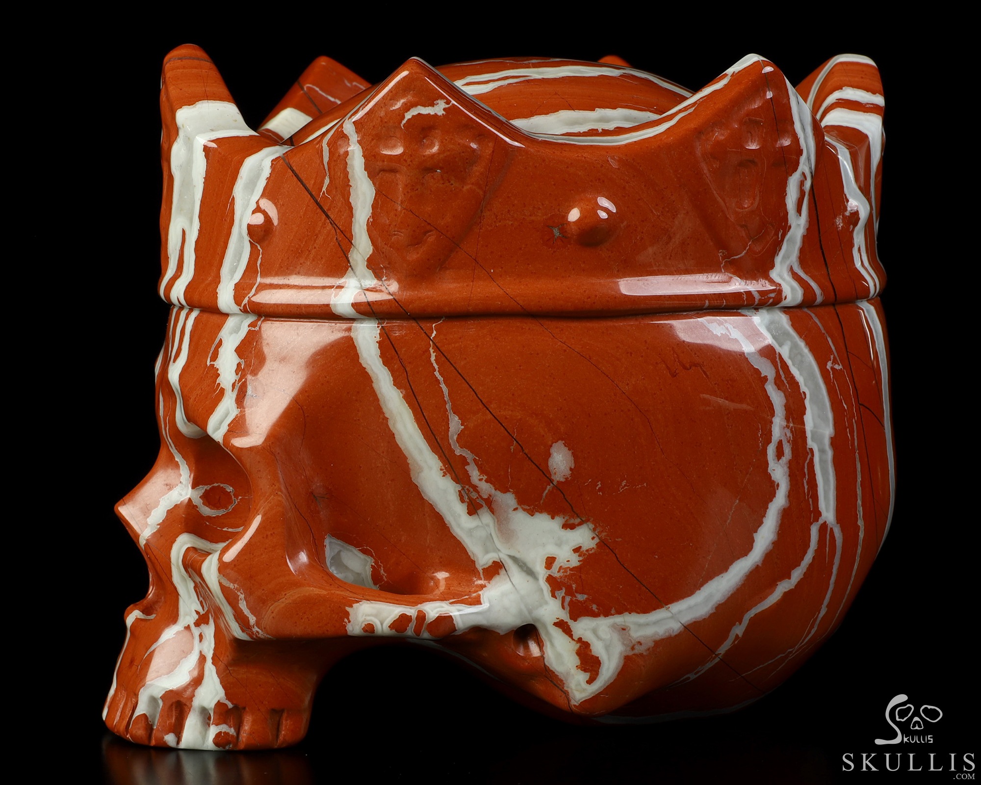 5.2" Red Jasper Hand Carved The Queen Crystal Skull Sculpture, Crystal Healing 5.2" Red Jasper Hand Carved The Queen Crystal Skull Sculpture, Crystal Healing