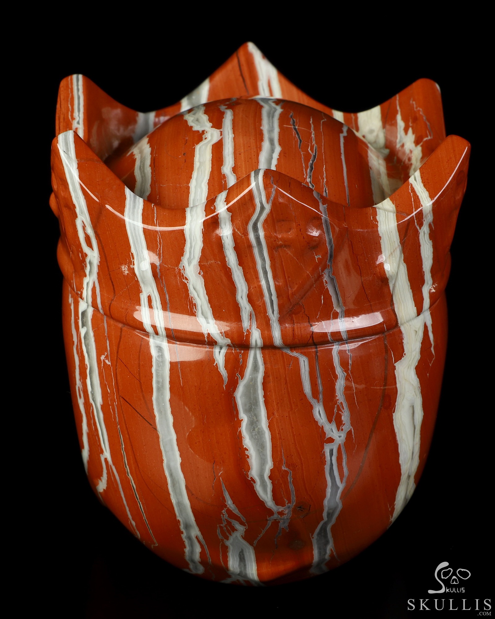 5.2" Red Jasper Hand Carved The Queen Crystal Skull Sculpture, Crystal Healing 5.2" Red Jasper Hand Carved The Queen Crystal Skull Sculpture, Crystal Healing