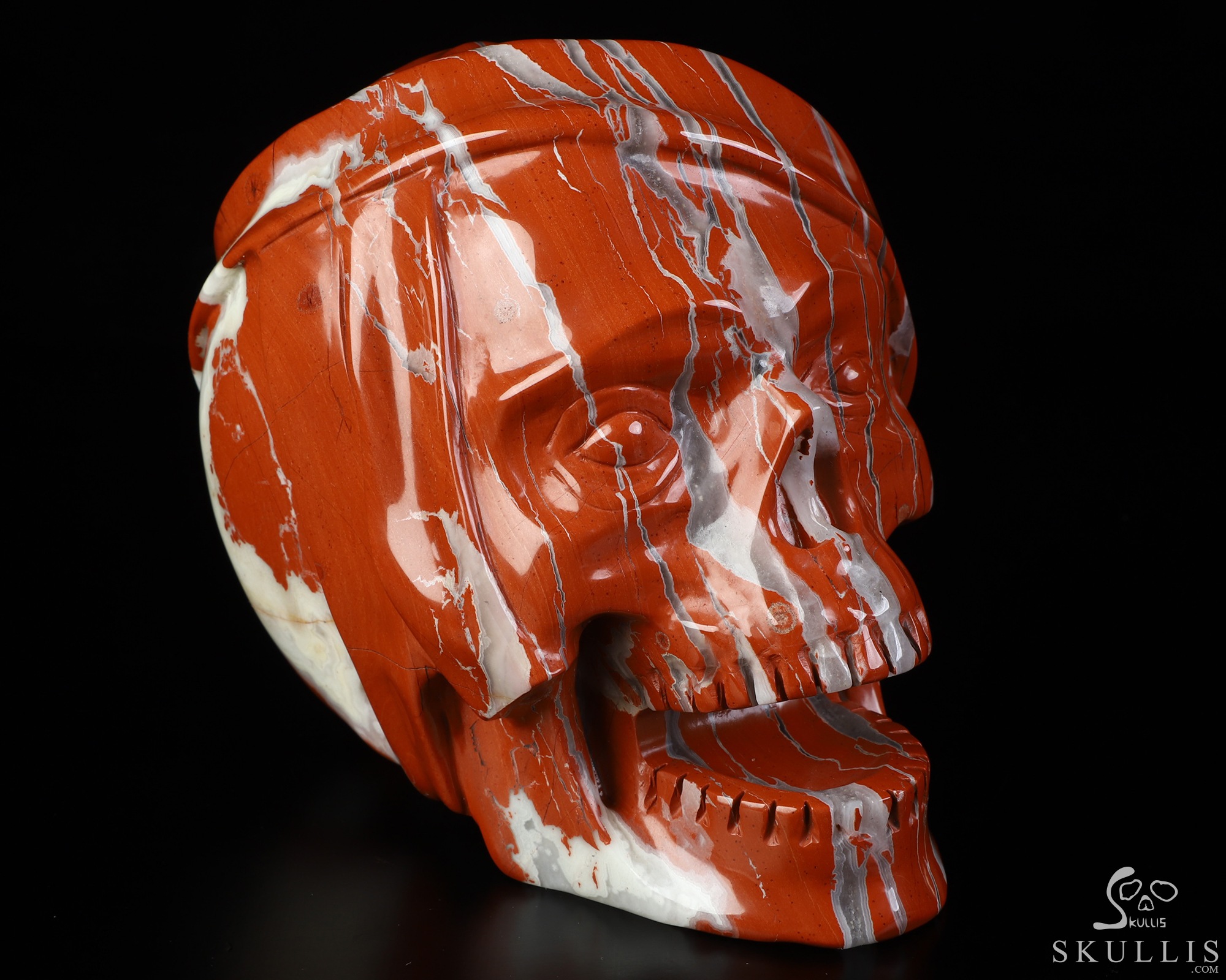 5.1" Red Jasper Hand Carved Zombie Crystal Skull Fine Art Sculpture, Crystal Healing 5.1" Red Jasper Hand Carved Zombie Crystal Skull Fine Art Sculpture, Crystal Healing