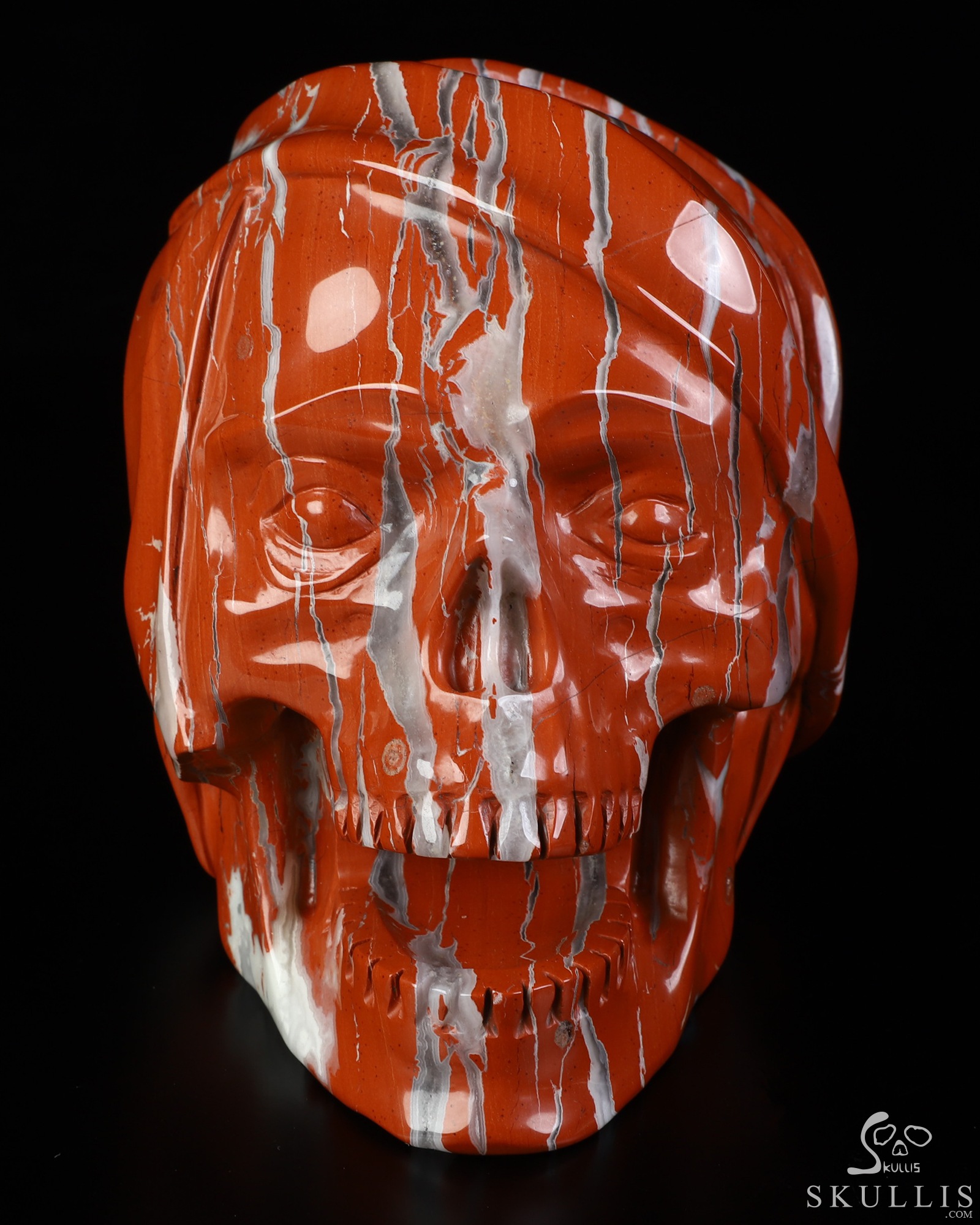 5.1" Red Jasper Hand Carved Zombie Crystal Skull Fine Art Sculpture, Crystal Healing 5.1" Red Jasper Hand Carved Zombie Crystal Skull Fine Art Sculpture, Crystal Healing