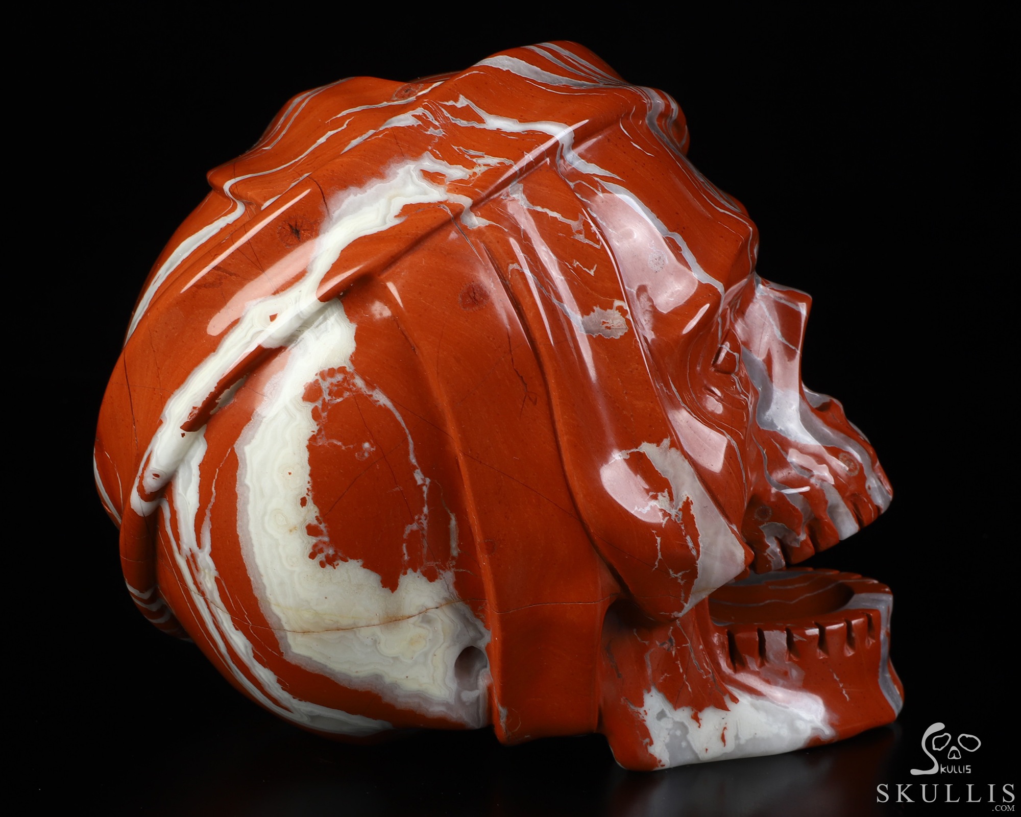 5.1" Red Jasper Hand Carved Zombie Crystal Skull Fine Art Sculpture, Crystal Healing 5.1" Red Jasper Hand Carved Zombie Crystal Skull Fine Art Sculpture, Crystal Healing