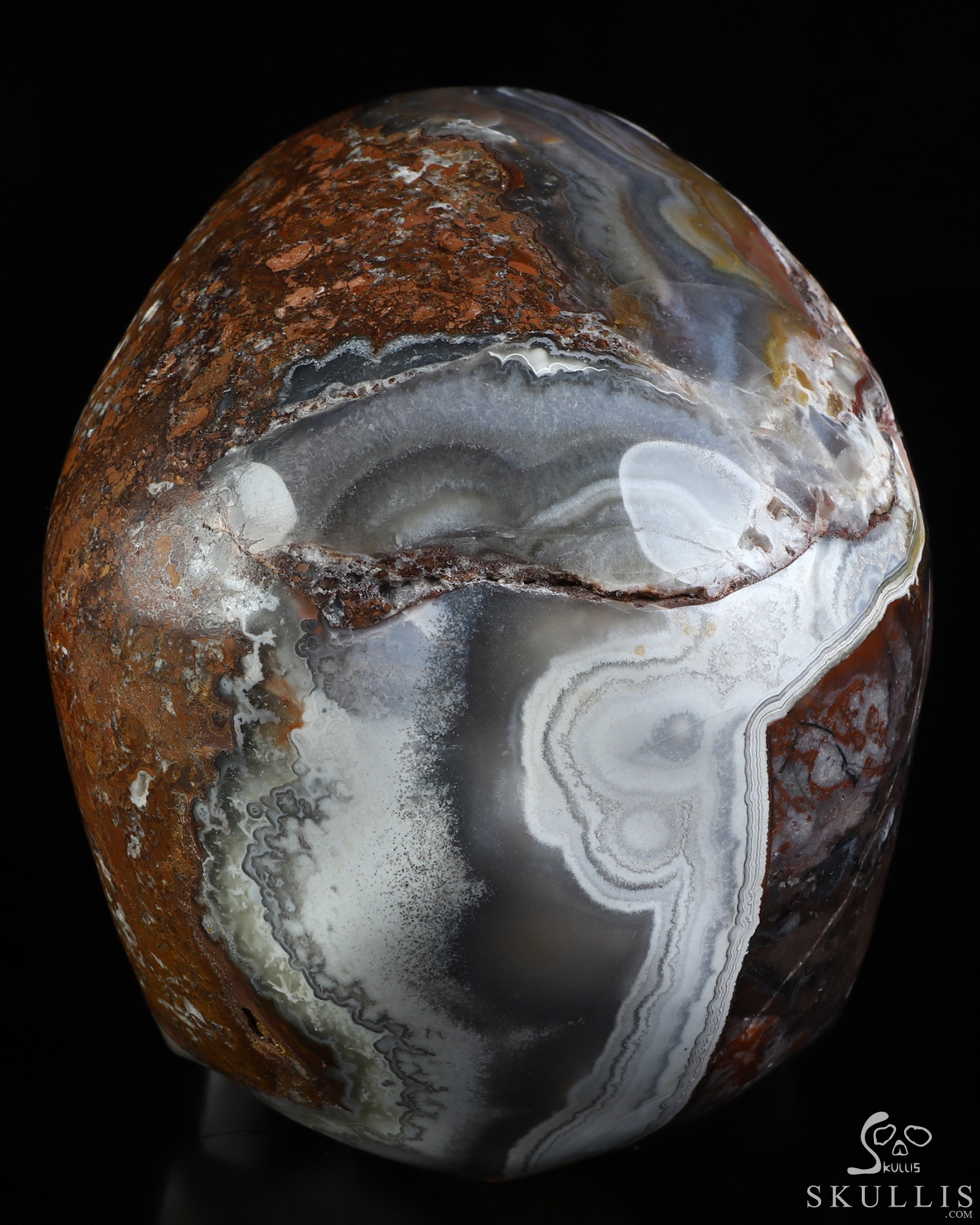 Lifesized 6.0" Red Crazy Lace Agate Hand Carved Crystal Skull, Super Realistic, Crystal Healing Lifesized 6.0" Red Crazy Lace Agate Hand Carved Crystal Skull, Super Realistic, Crystal Healing