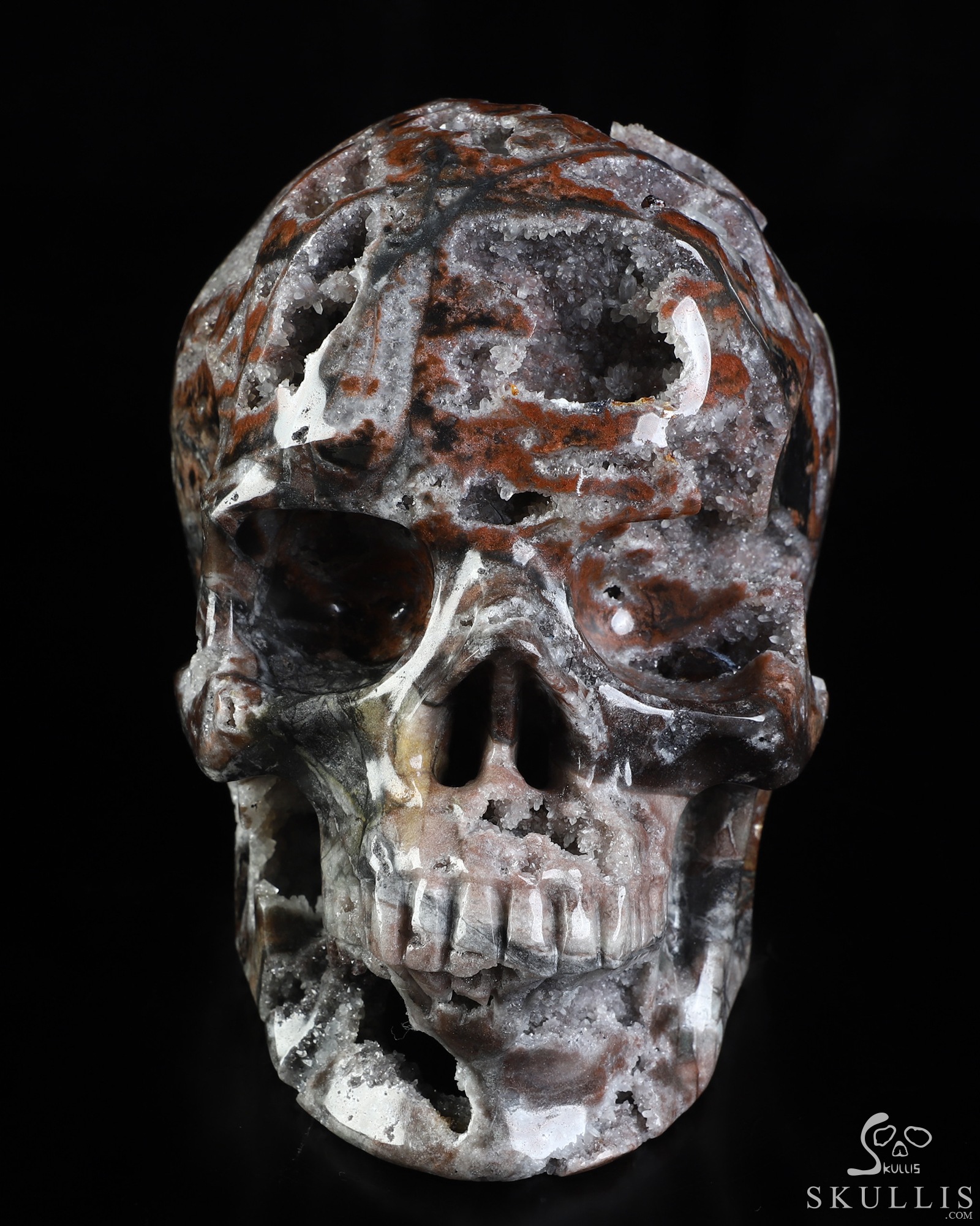 Lifesized 6.8" Geode fluorite Hand Carved Crystal Skull, Super Realistic, Crystal Healing Lifesized 6.8" Geode fluorite Hand Carved Crystal Skull, Super Realistic, Crystal Healing