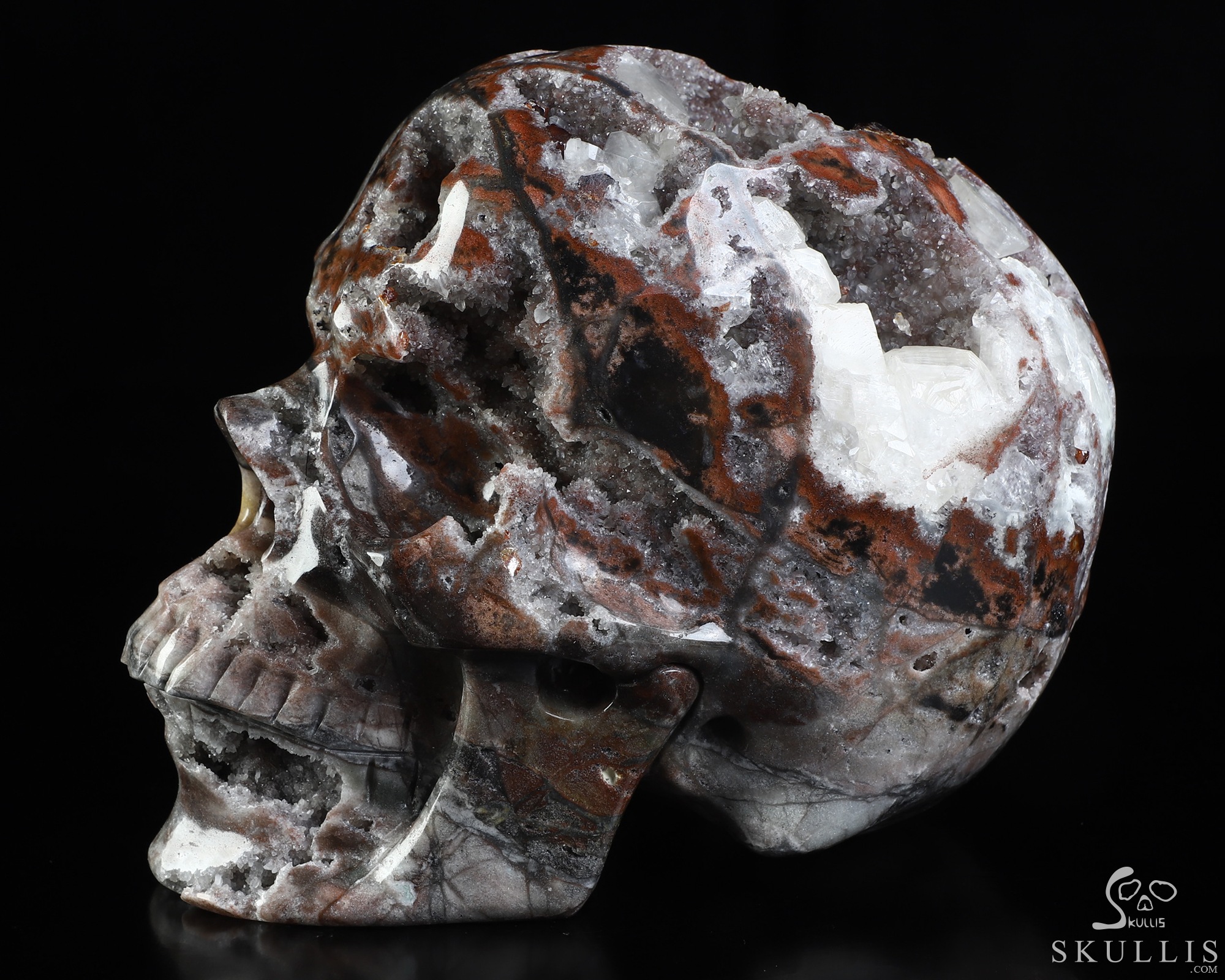 Lifesized 6.8" Geode fluorite Hand Carved Crystal Skull, Super Realistic, Crystal Healing Lifesized 6.8" Geode fluorite Hand Carved Crystal Skull, Super Realistic, Crystal Healing