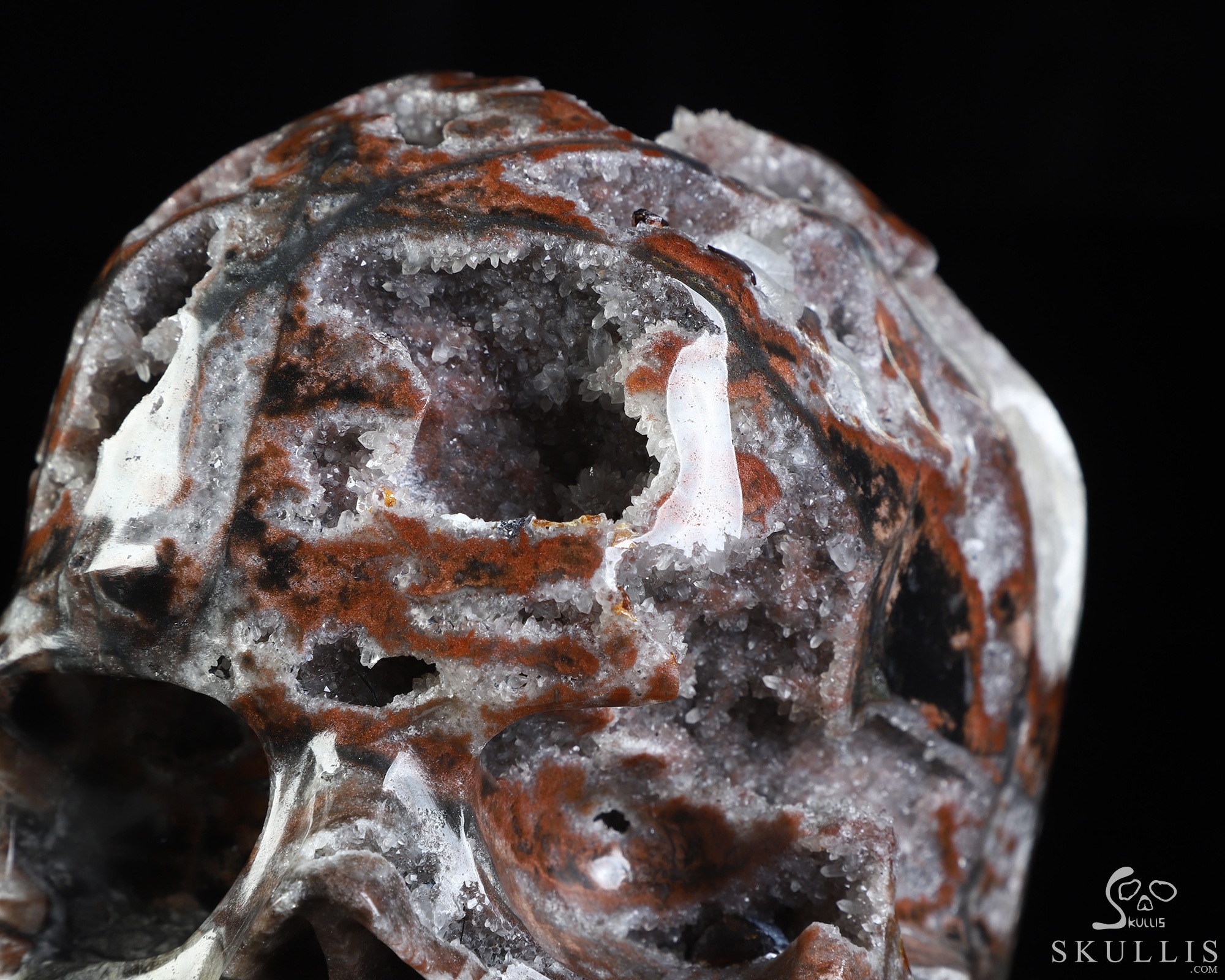 Lifesized 6.8" Geode fluorite Hand Carved Crystal Skull, Super Realistic, Crystal Healing Lifesized 6.8" Geode fluorite Hand Carved Crystal Skull, Super Realistic, Crystal Healing