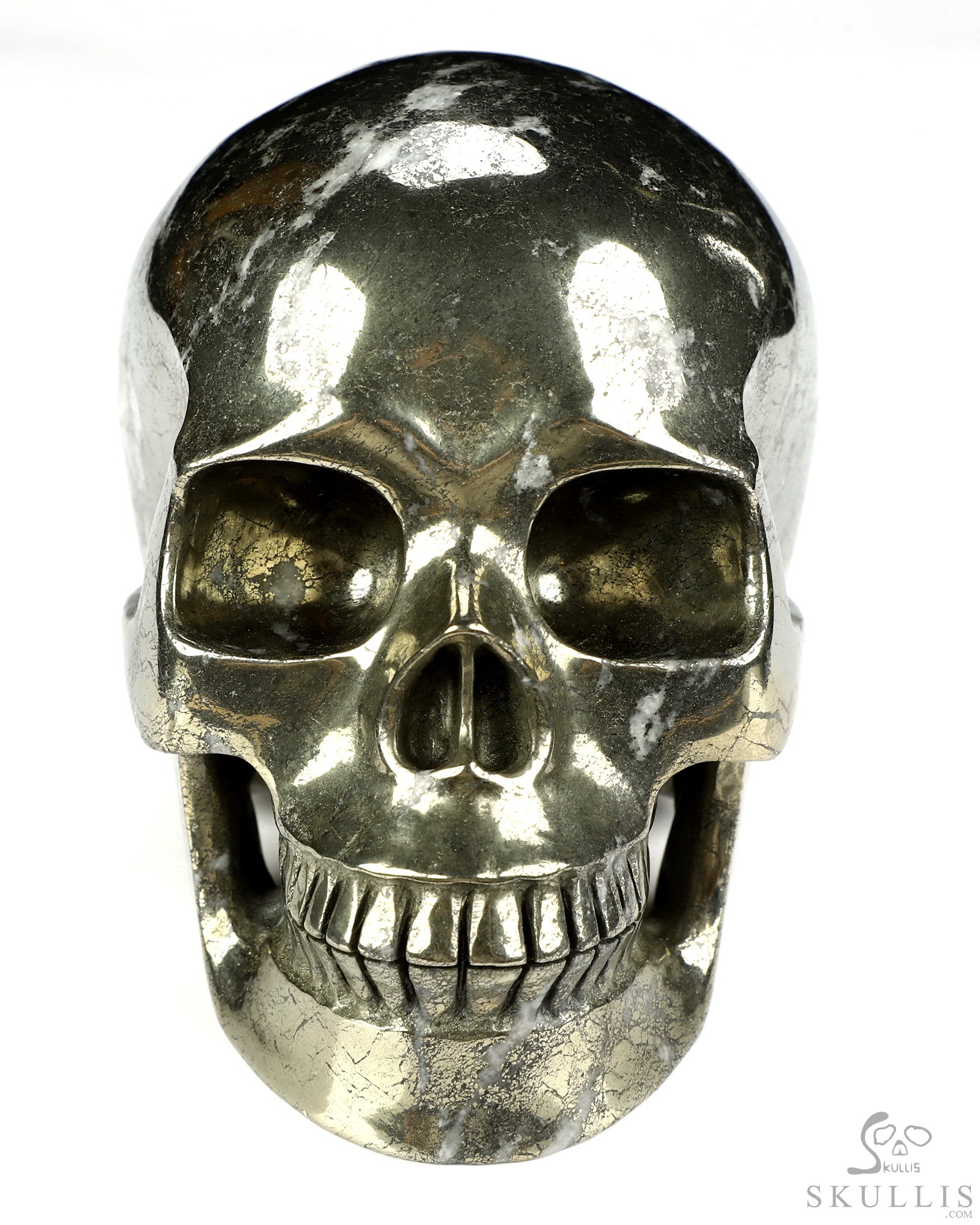 5.0" Pyrite Hand Carved Crystal Skull, Realistic, Crystal Healing 5.0" Pyrite Hand Carved Crystal Skull, Realistic, Crystal Healing