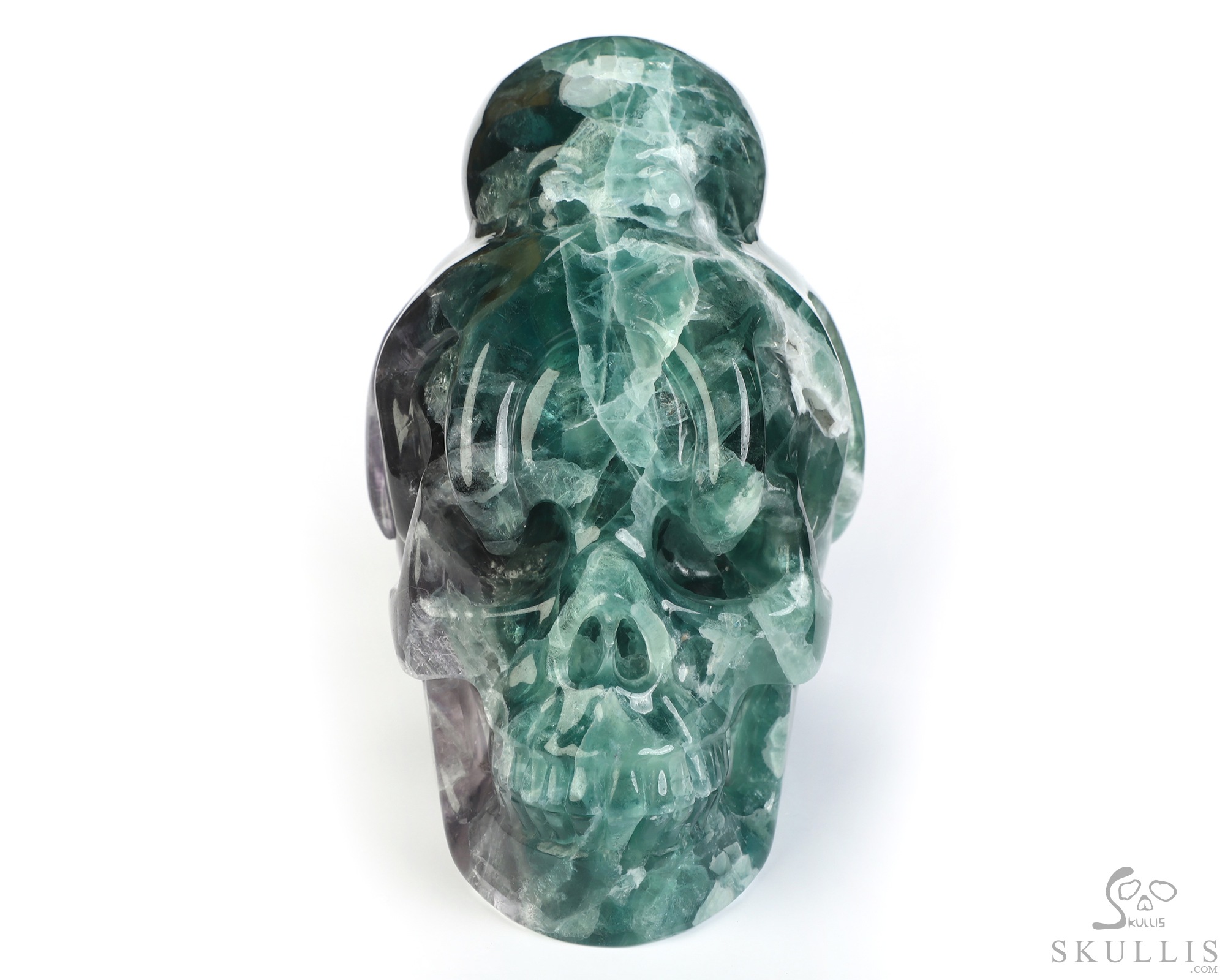 4.9" Fluorite Hand Carved Crystal Skull and Octopus Sculpture, Crystal Healing 4.9" Fluorite Hand Carved Crystal Skull and Octopus Sculpture, Crystal Healing