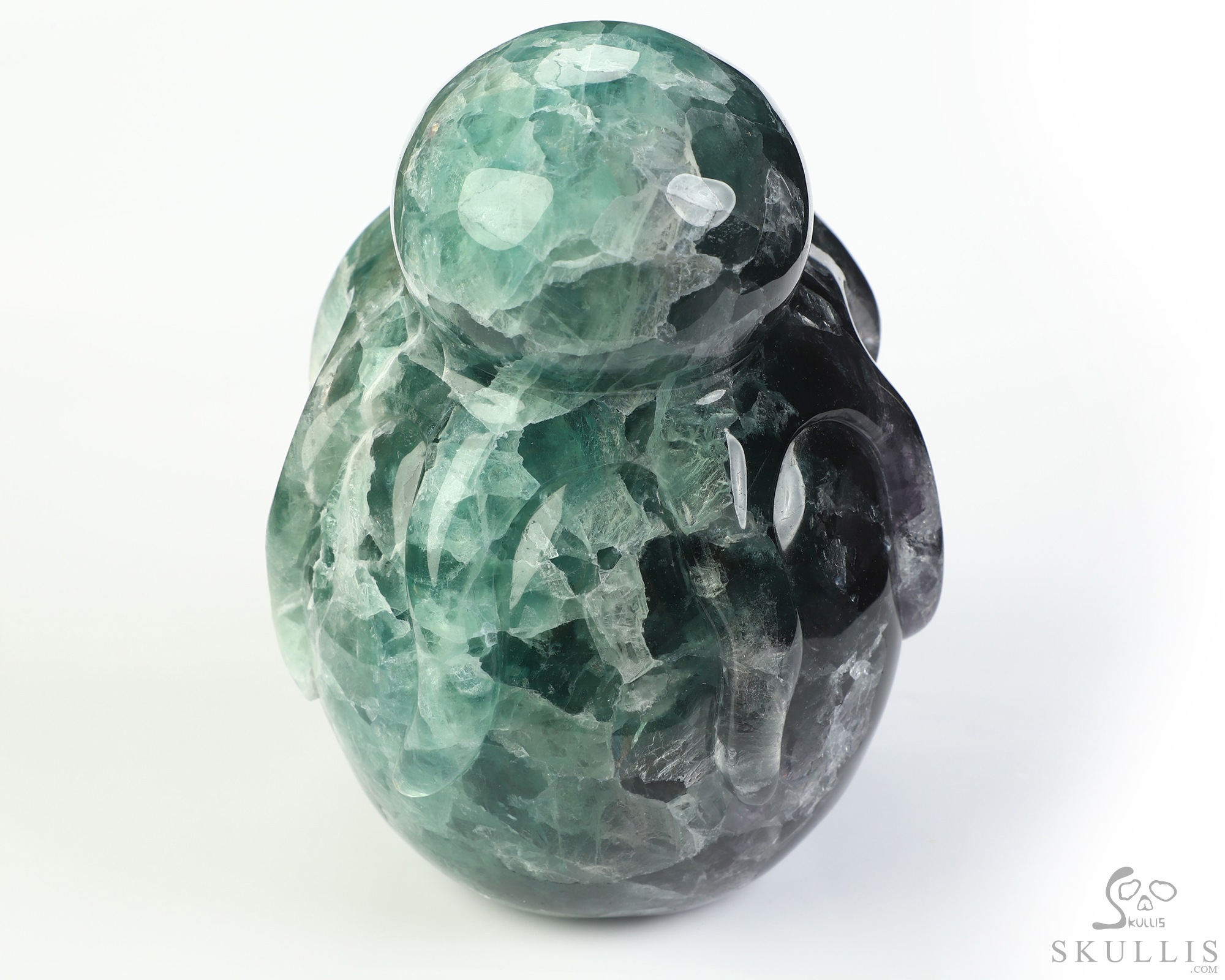 4.9" Fluorite Hand Carved Crystal Skull and Octopus Sculpture, Crystal Healing 4.9" Fluorite Hand Carved Crystal Skull and Octopus Sculpture, Crystal Healing
