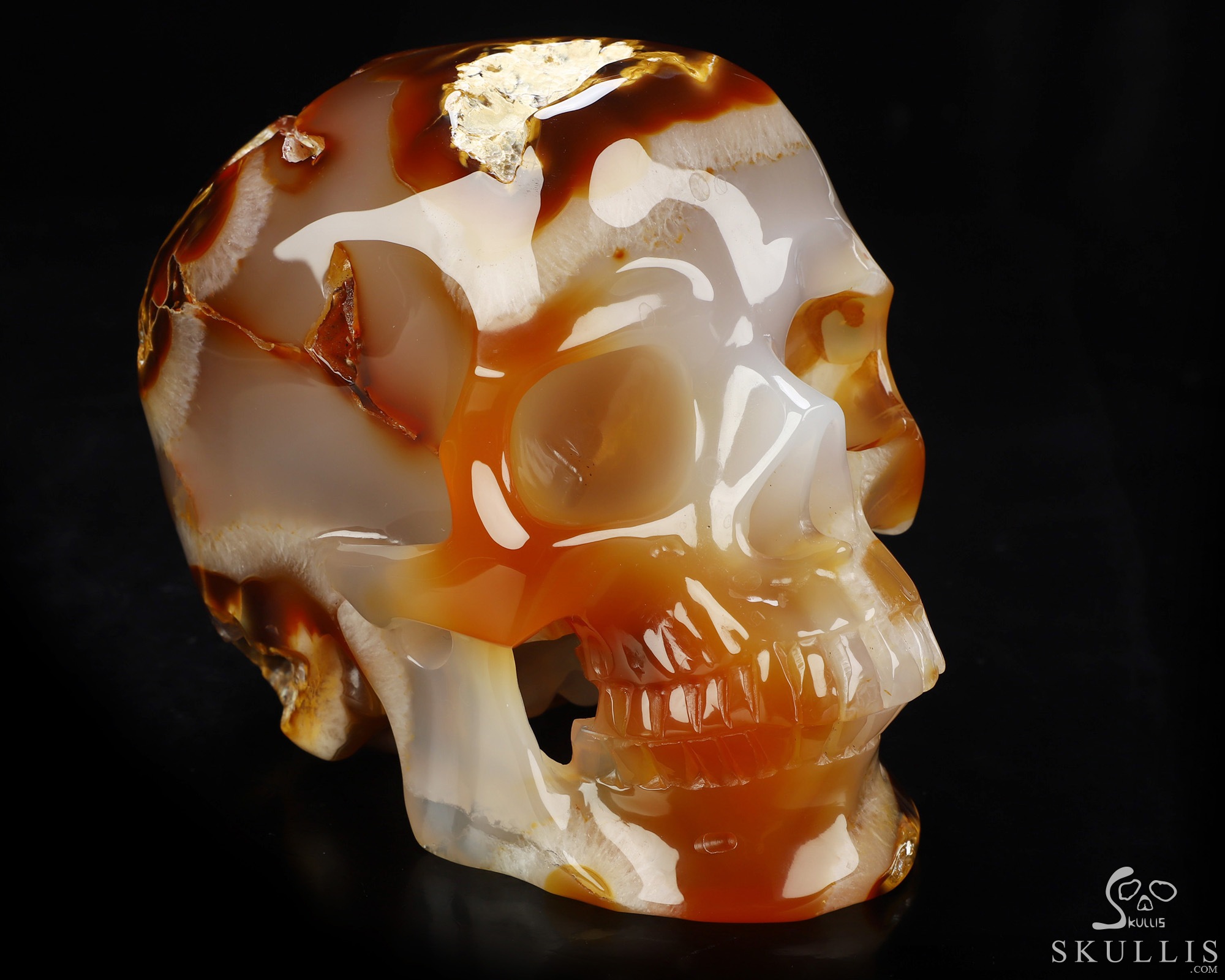 Lifesized 6.0" Carnelian Hand Carved Crystal Skull, Super Realistic, Crystal Healing Lifesized 6.0" Carnelian Hand Carved Crystal Skull, Super Realistic, Crystal Healing