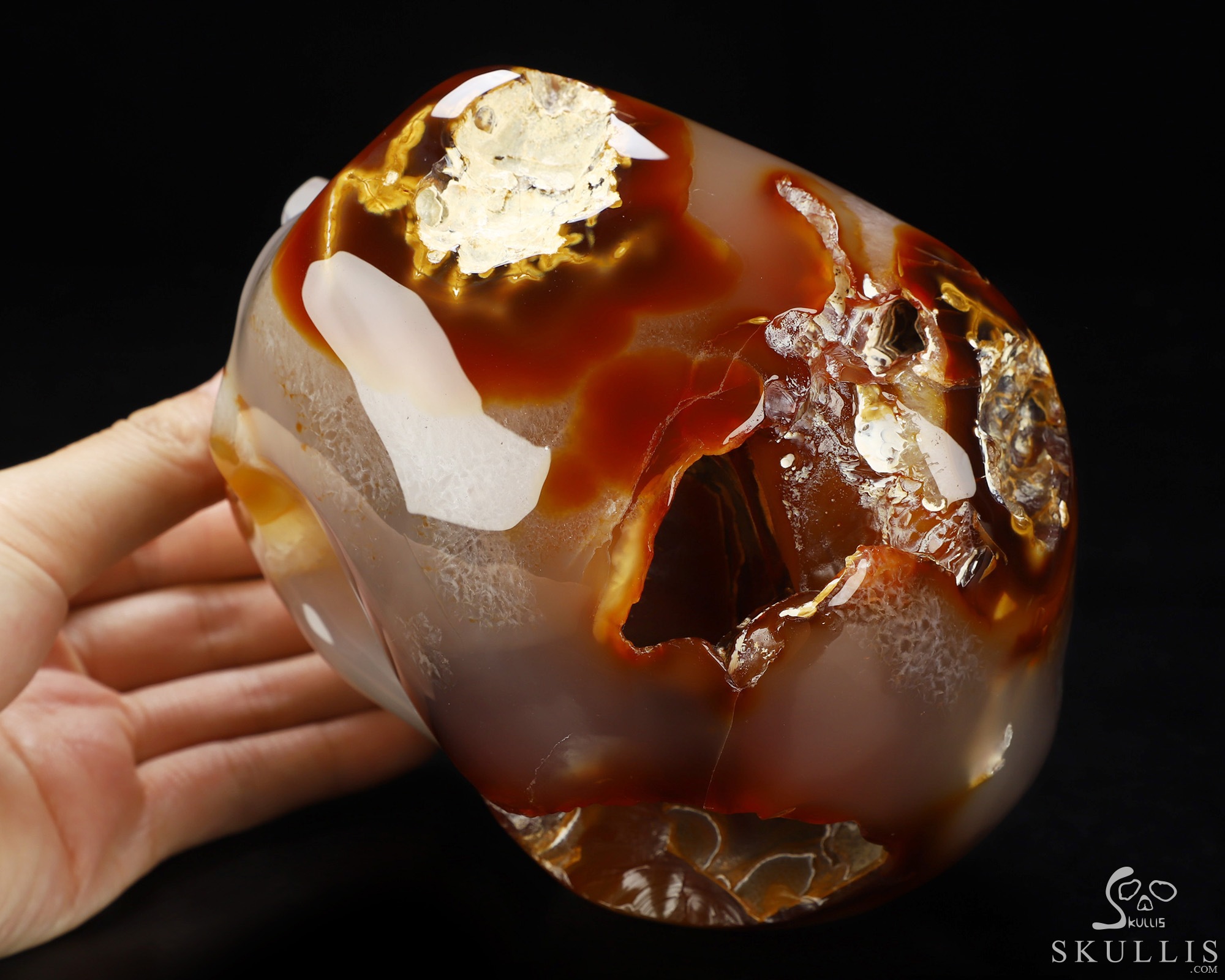 Lifesized 6.0" Carnelian Hand Carved Crystal Skull, Super Realistic, Crystal Healing Lifesized 6.0" Carnelian Hand Carved Crystal Skull, Super Realistic, Crystal Healing