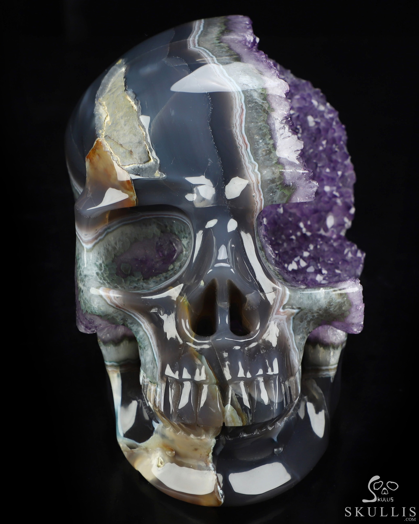 July 1, 2026 ACSAD (A Crystal Skull a Day) - The Midnight Mist - Lifesized 8.0" Agate Amethyst Geode Hand Carved Crystal Skull, Super Realistic, Crystal Healing July 1, 2026 ACSAD (A Crystal Skull a Day) - The Midnight Mist - Lifesized 8.0" Agate Amethyst Geode Hand Carved Crystal Skull, Super Realistic, Crystal Healing
