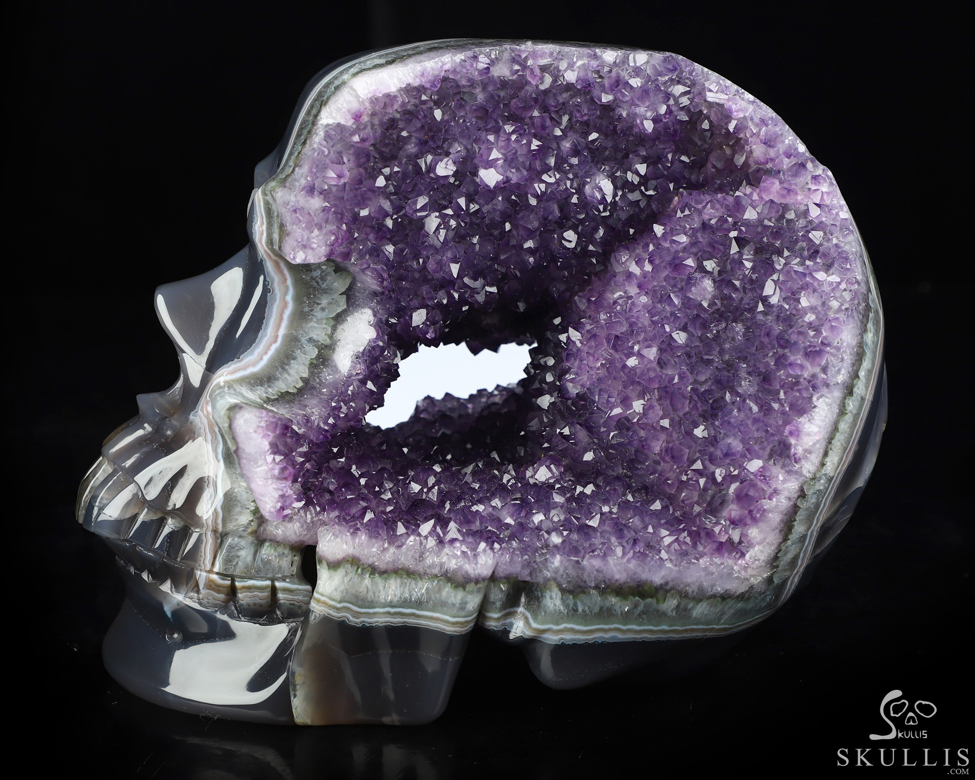 July 1, 2026 ACSAD (A Crystal Skull a Day) - The Midnight Mist - Lifesized 8.0" Agate Amethyst Geode Hand Carved Crystal Skull, Super Realistic, Crystal Healing July 1, 2026 ACSAD (A Crystal Skull a Day) - The Midnight Mist - Lifesized 8.0" Agate Amethyst Geode Hand Carved Crystal Skull, Super Realistic, Crystal Healing