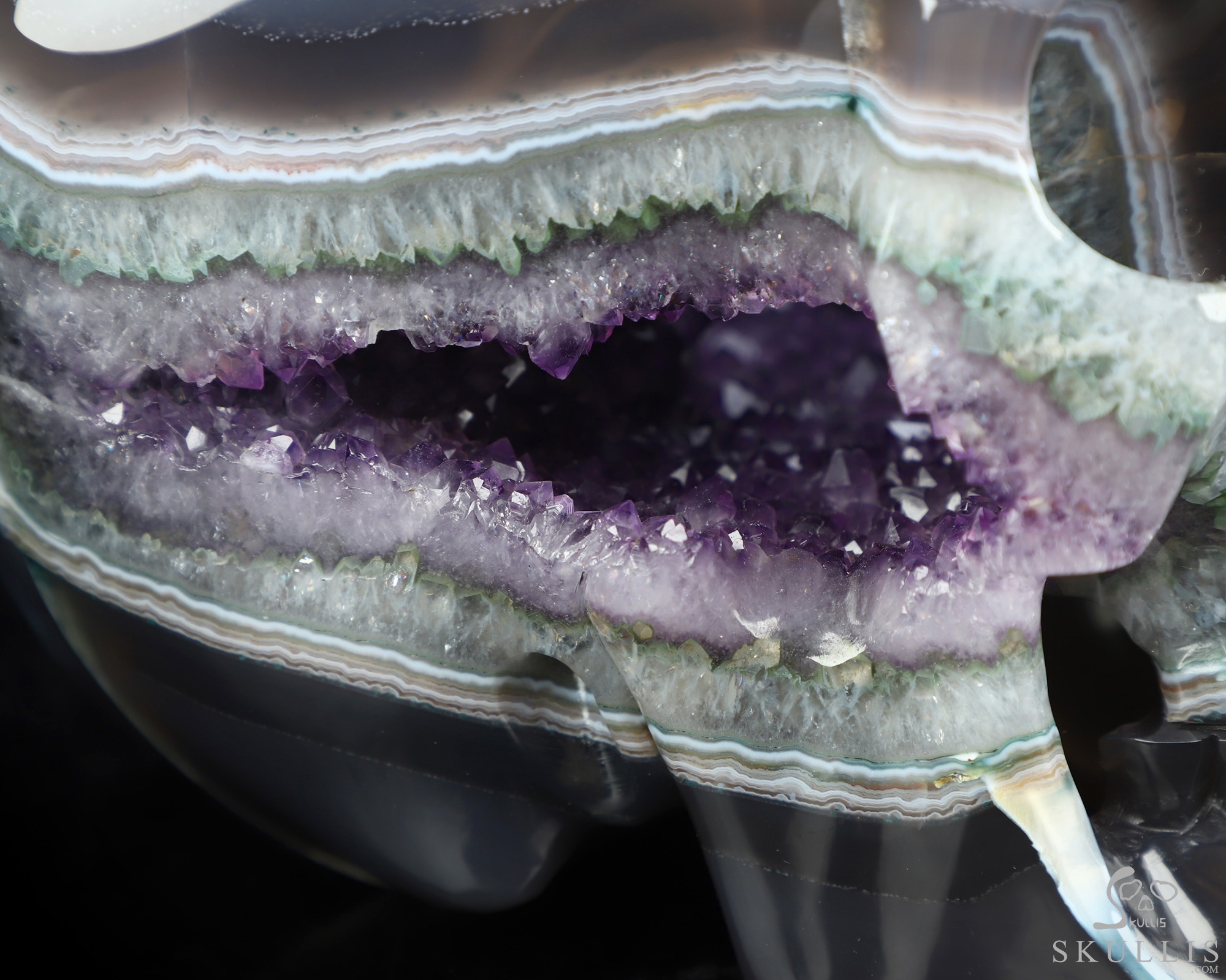 July 1, 2026 ACSAD (A Crystal Skull a Day) - The Midnight Mist - Lifesized 8.0" Agate Amethyst Geode Hand Carved Crystal Skull, Super Realistic, Crystal Healing July 1, 2026 ACSAD (A Crystal Skull a Day) - The Midnight Mist - Lifesized 8.0" Agate Amethyst Geode Hand Carved Crystal Skull, Super Realistic, Crystal Healing