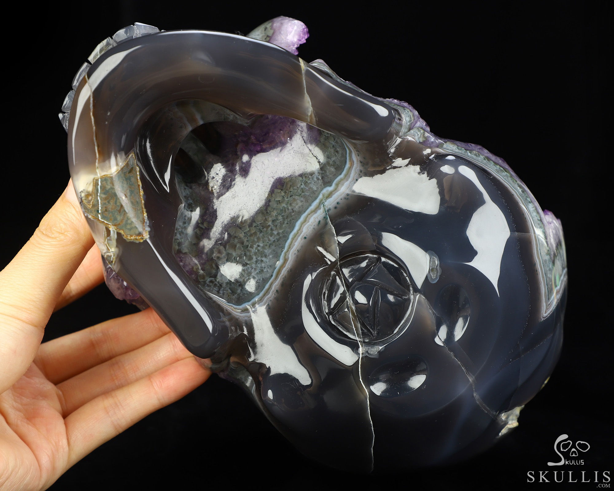 July 1, 2026 ACSAD (A Crystal Skull a Day) - The Midnight Mist - Lifesized 8.0" Agate Amethyst Geode Hand Carved Crystal Skull, Super Realistic, Crystal Healing July 1, 2026 ACSAD (A Crystal Skull a Day) - The Midnight Mist - Lifesized 8.0" Agate Amethyst Geode Hand Carved Crystal Skull, Super Realistic, Crystal Healing