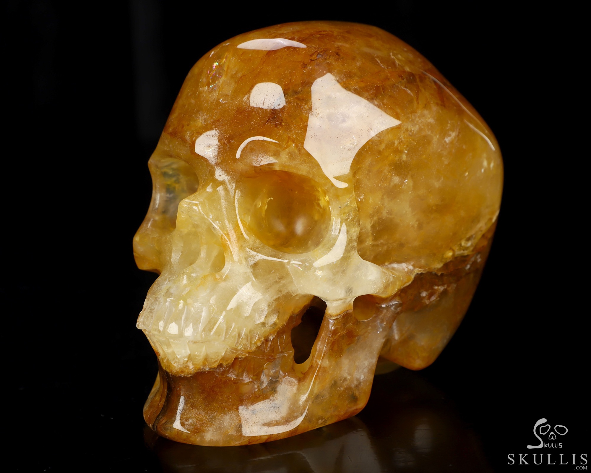 4.9" Golden Healer Quartz Hand Carved Crystal Skull, Super Realistic, Crystal Healing 4.9" Golden Healer Quartz Hand Carved Crystal Skull, Super Realistic, Crystal Healing